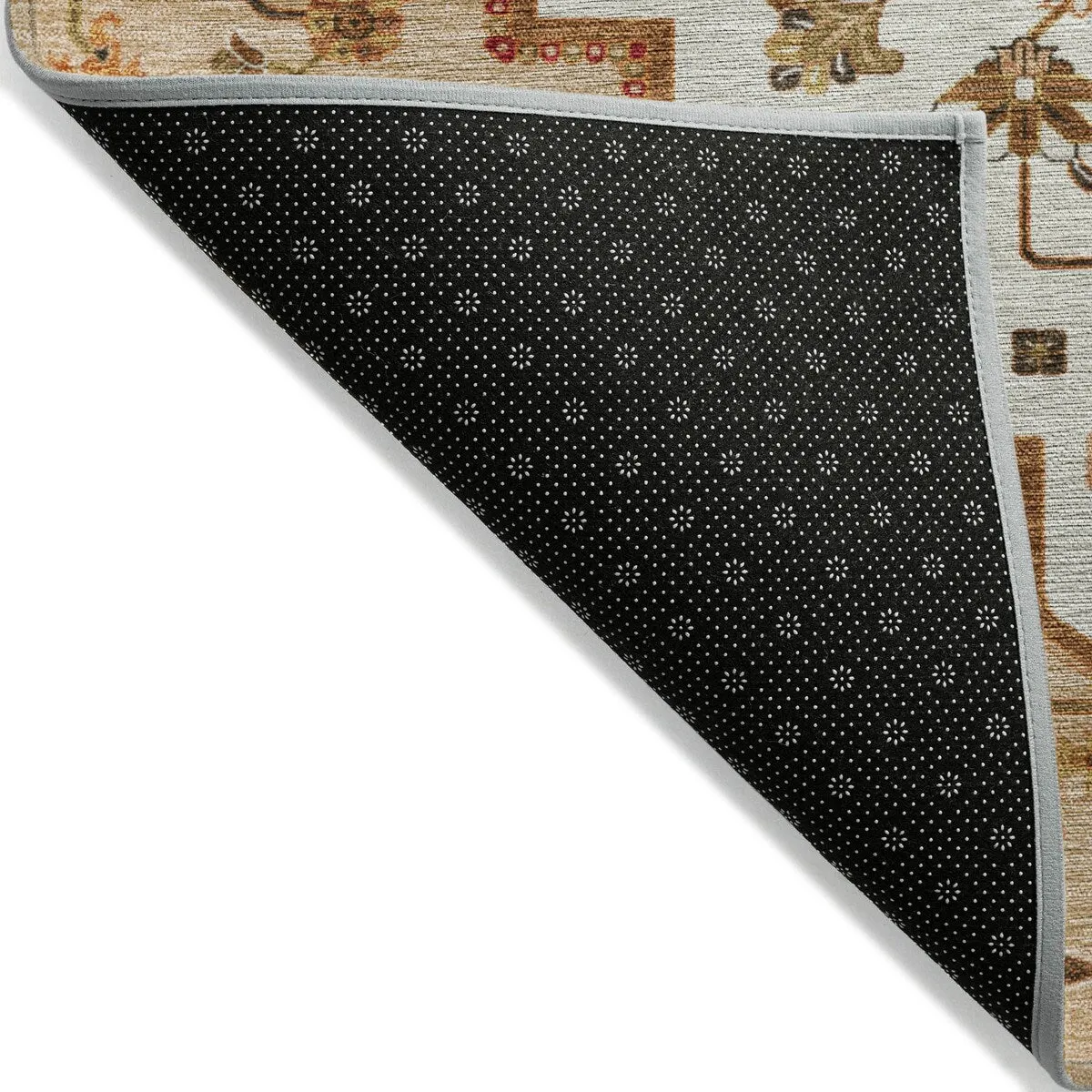 Machine Washable Indoor/ Outdoor Persian Traditional Chantille Rug