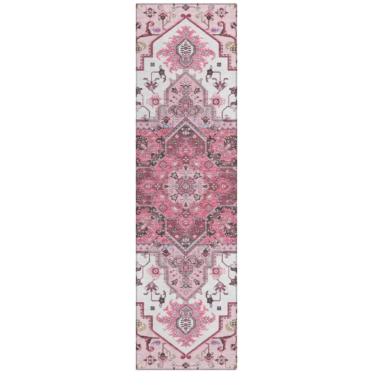 Machine Washable Indoor/ Outdoor Persian Traditional Chantille Rug