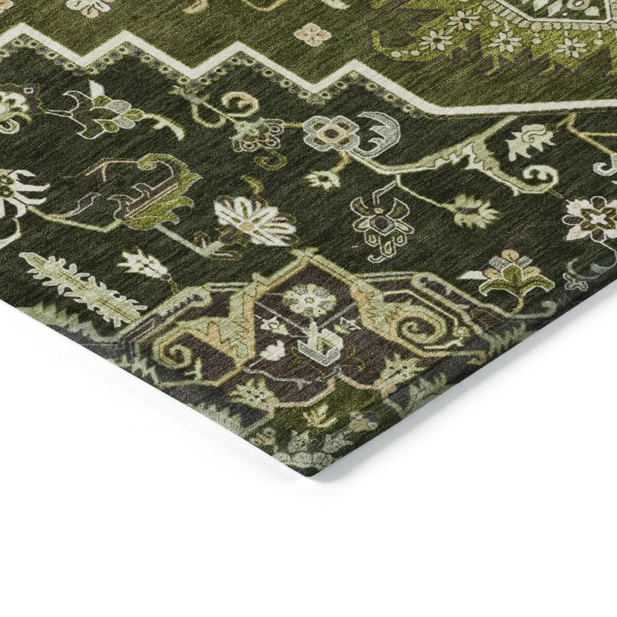 Machine Washable Indoor/ Outdoor Persian Traditional Chantille Rug