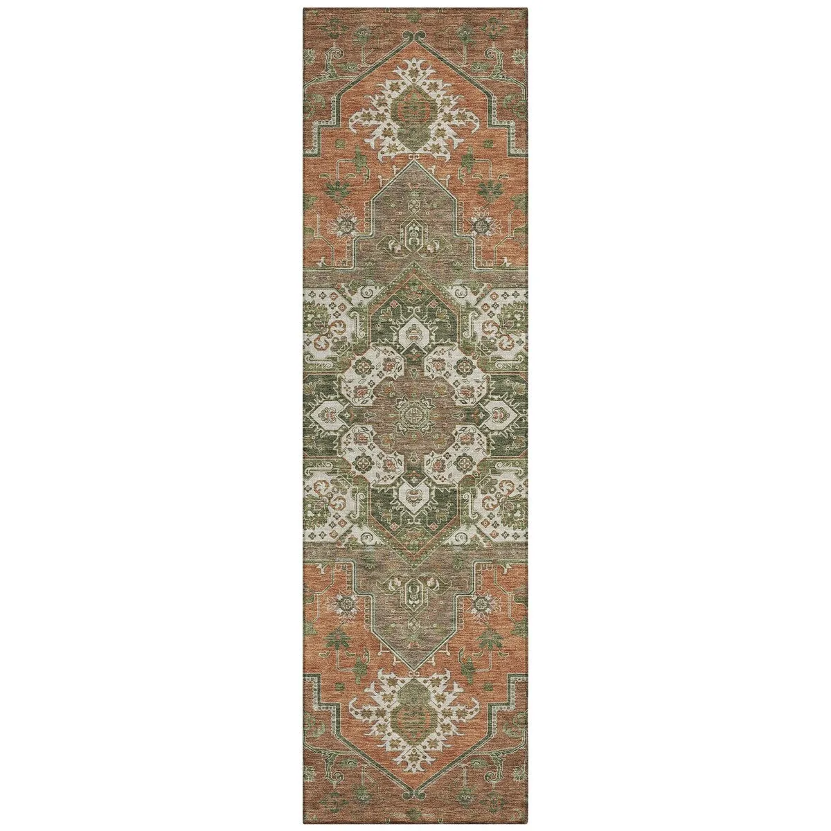 Machine Washable Indoor/ Outdoor Persian Traditional Chantille Rug