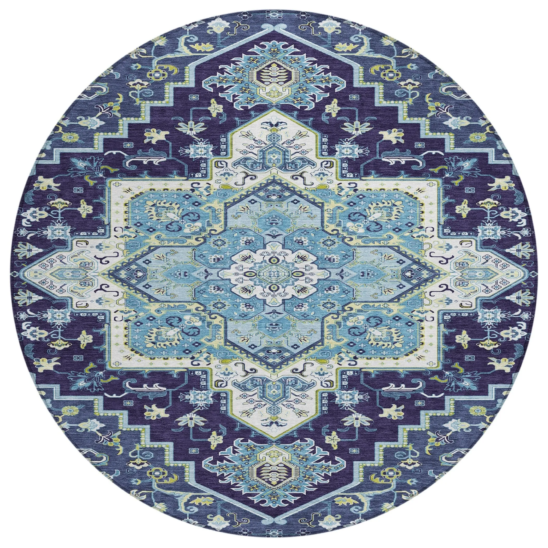 Machine Washable Indoor/ Outdoor Persian Traditional Chantille Rug