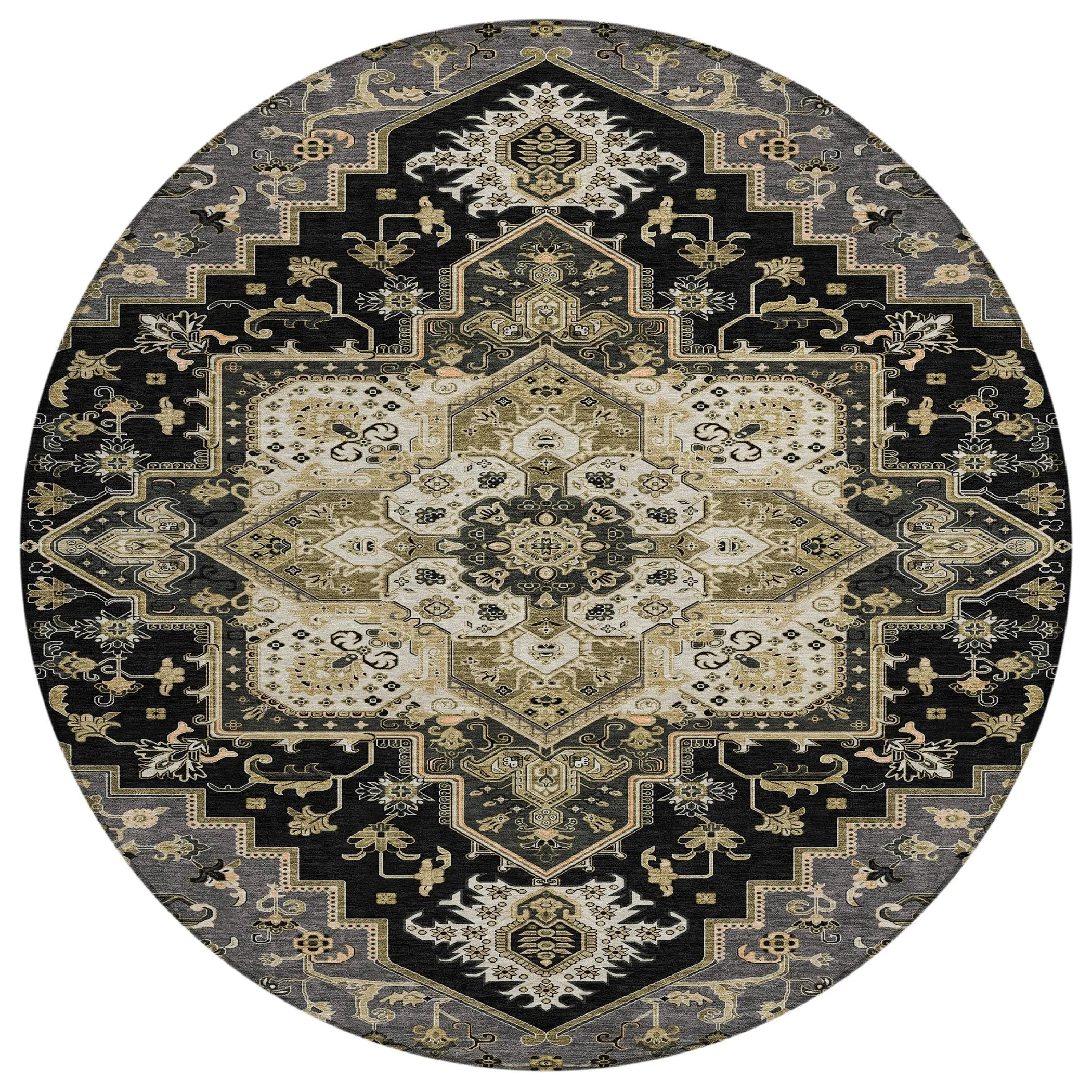 Machine Washable Indoor/ Outdoor Persian Traditional Chantille Rug