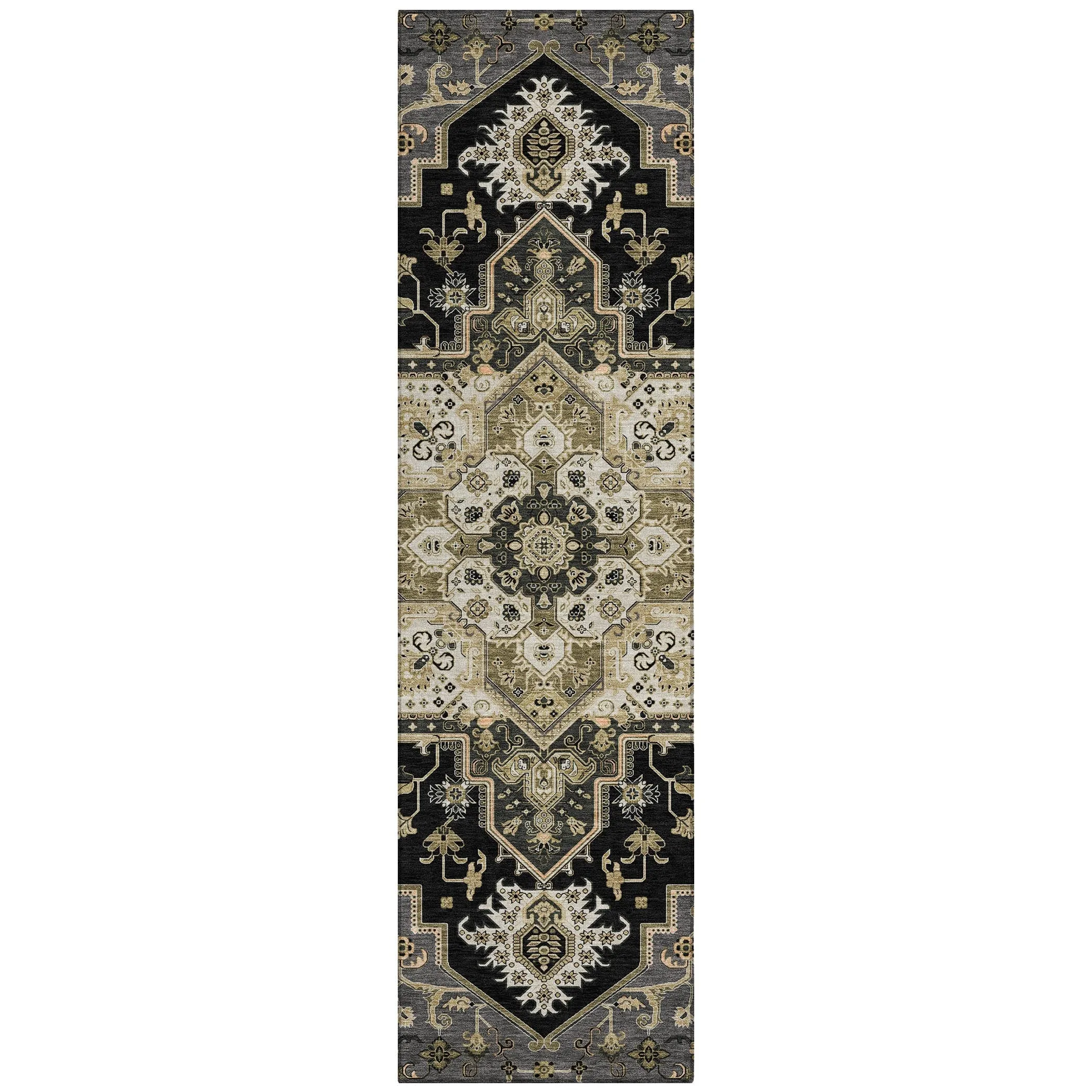 Machine Washable Indoor/ Outdoor Persian Traditional Chantille Rug