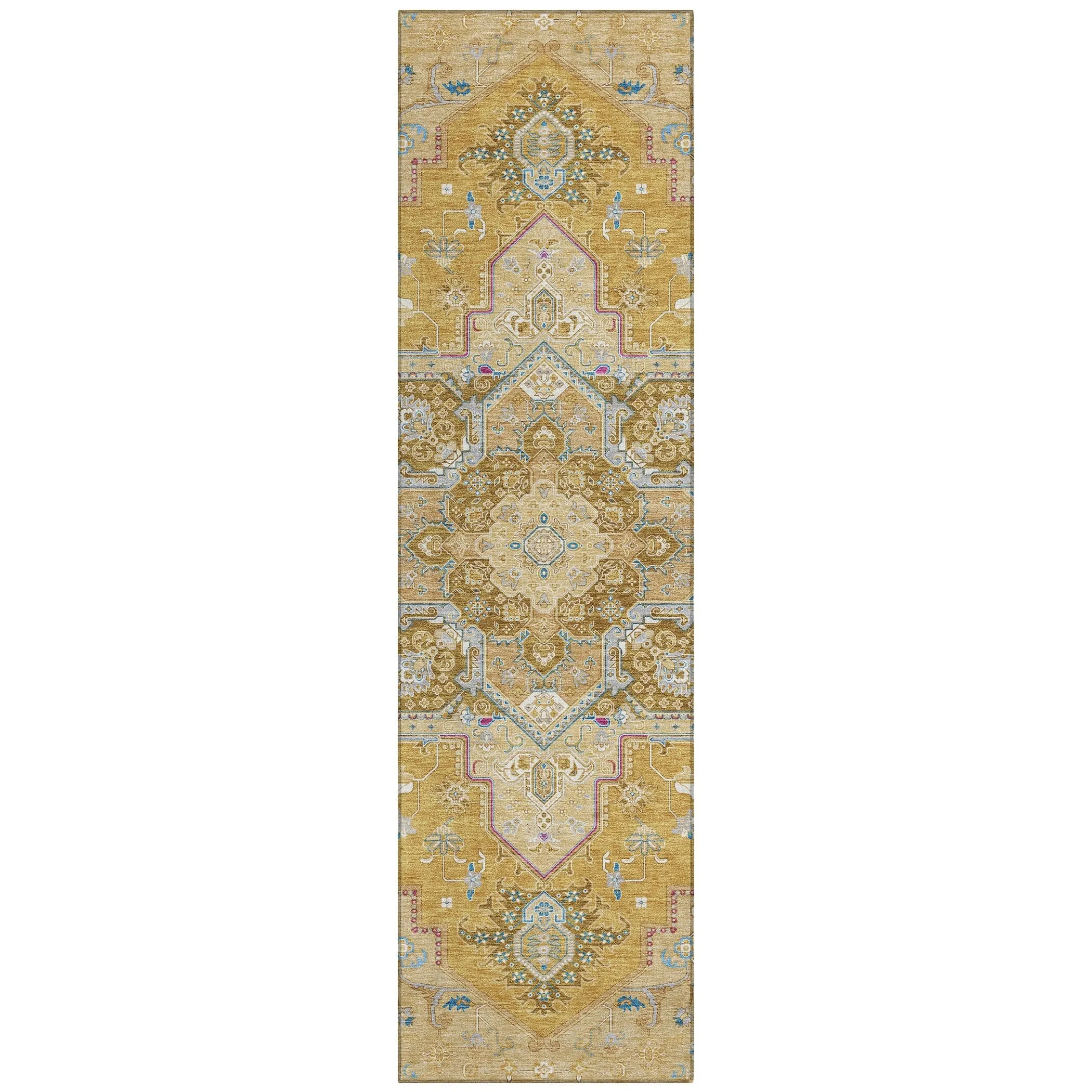 Machine Washable Indoor/ Outdoor Persian Traditional Chantille Rug