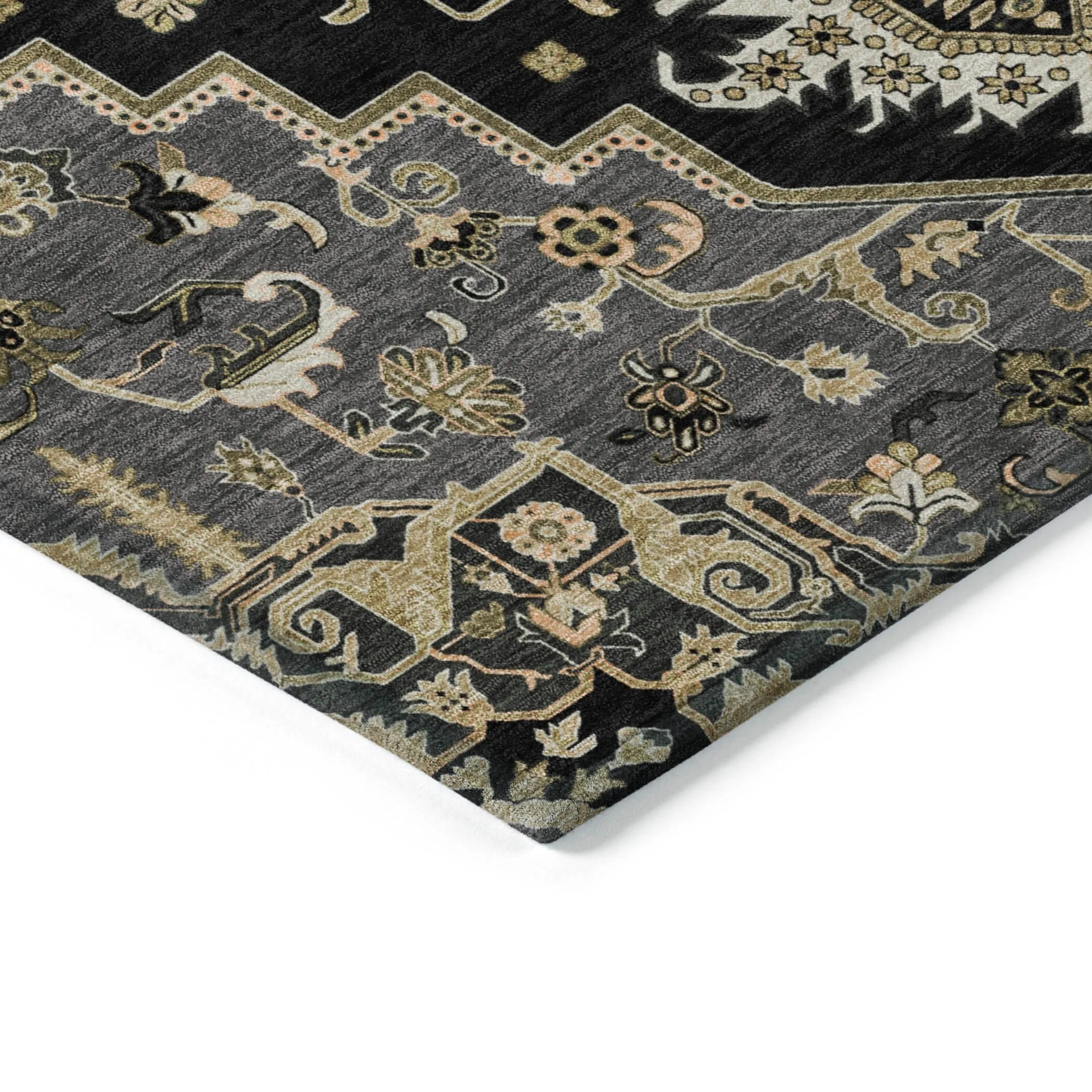 Machine Washable Indoor/ Outdoor Persian Traditional Chantille Rug