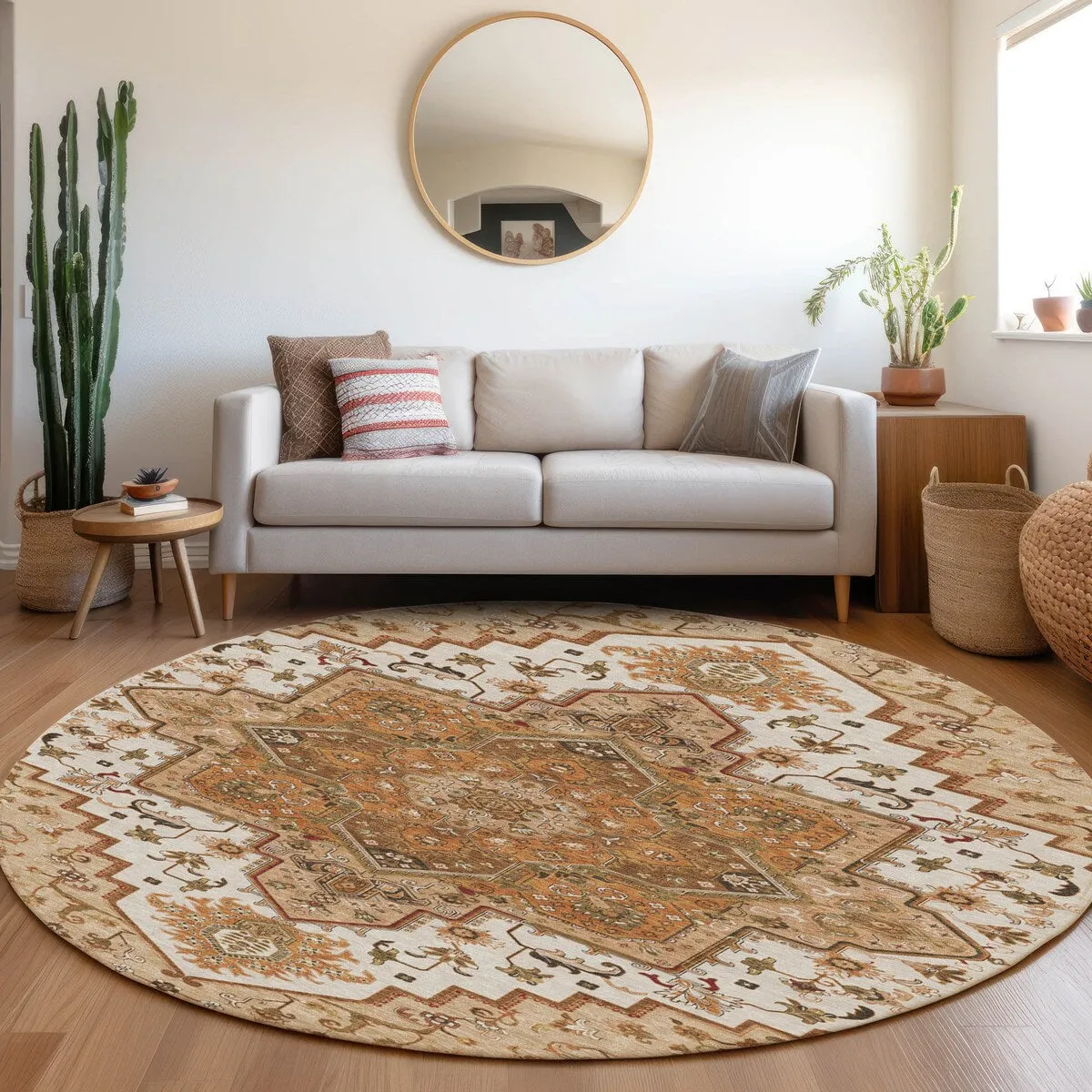 Machine Washable Indoor/ Outdoor Persian Traditional Chantille Rug