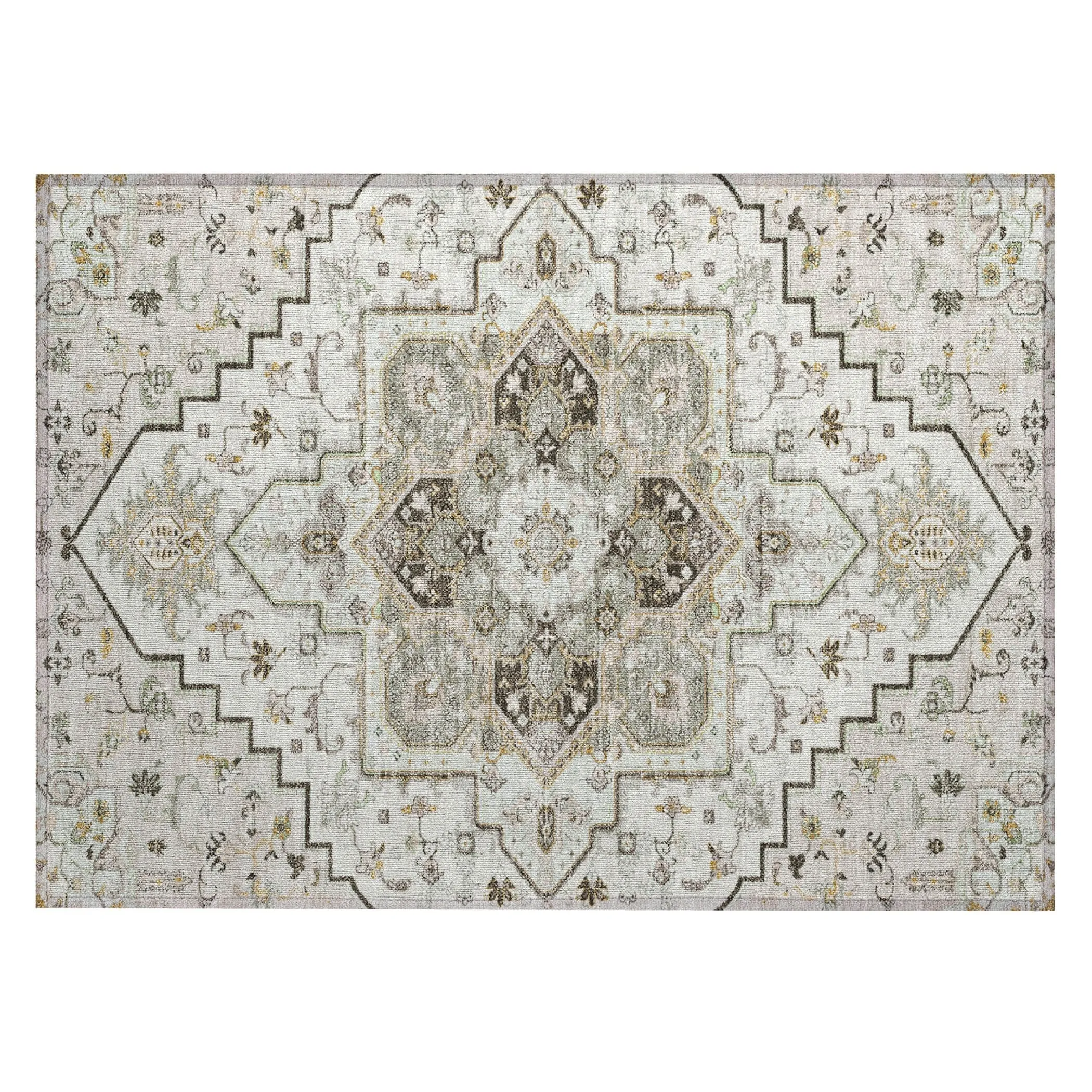 Machine Washable Indoor/ Outdoor Persian Traditional Chantille Rug