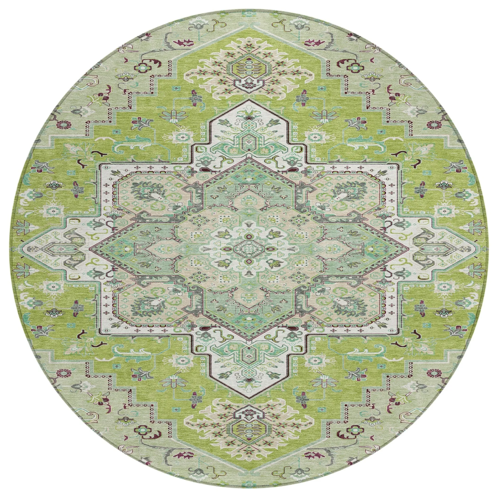 Machine Washable Indoor/ Outdoor Persian Traditional Chantille Rug