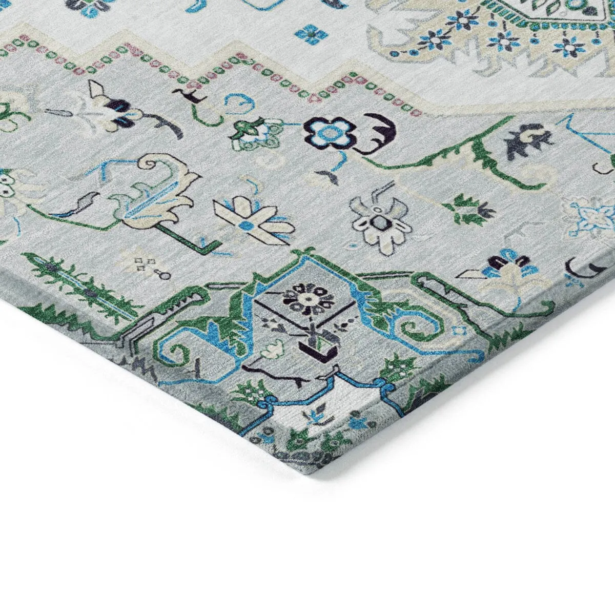 Machine Washable Indoor/ Outdoor Persian Traditional Chantille Rug