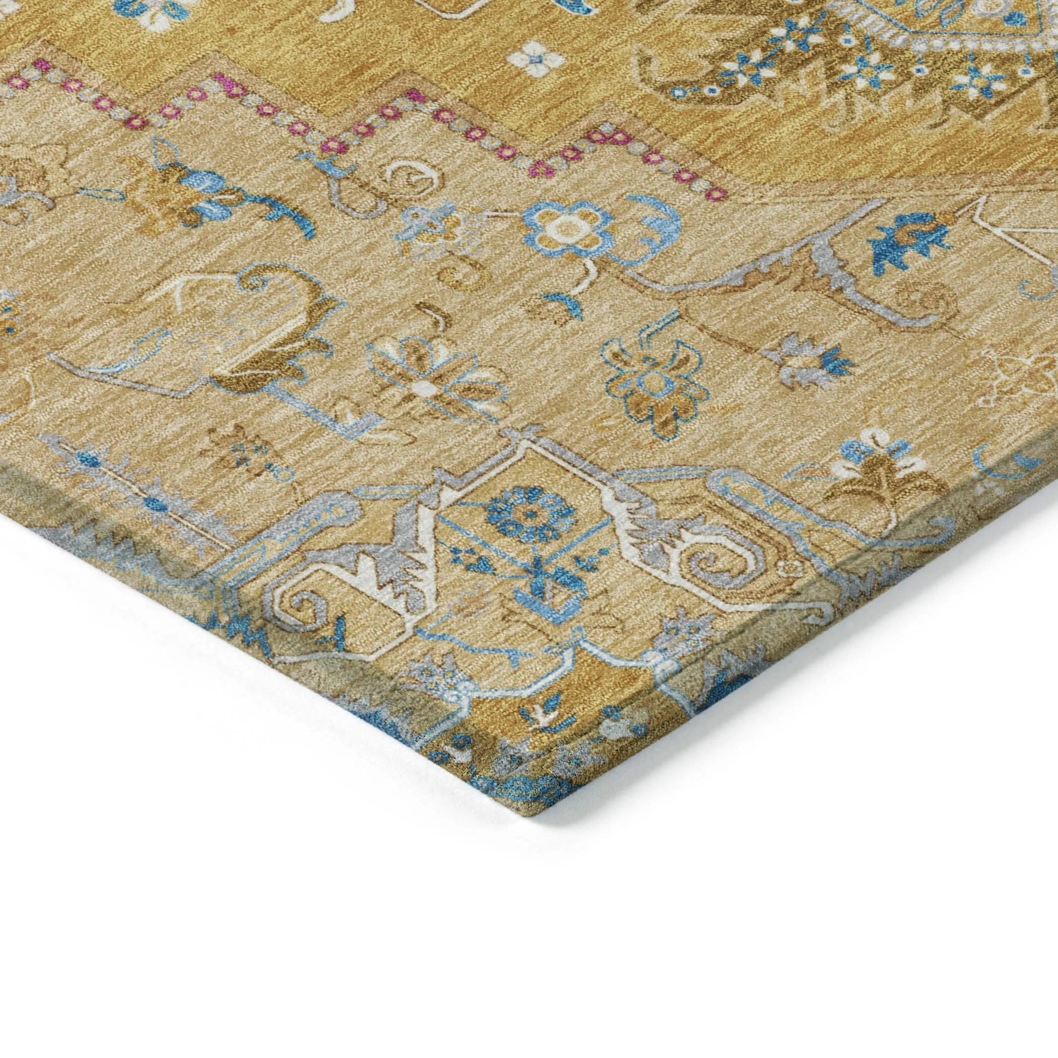 Machine Washable Indoor/ Outdoor Persian Traditional Chantille Rug