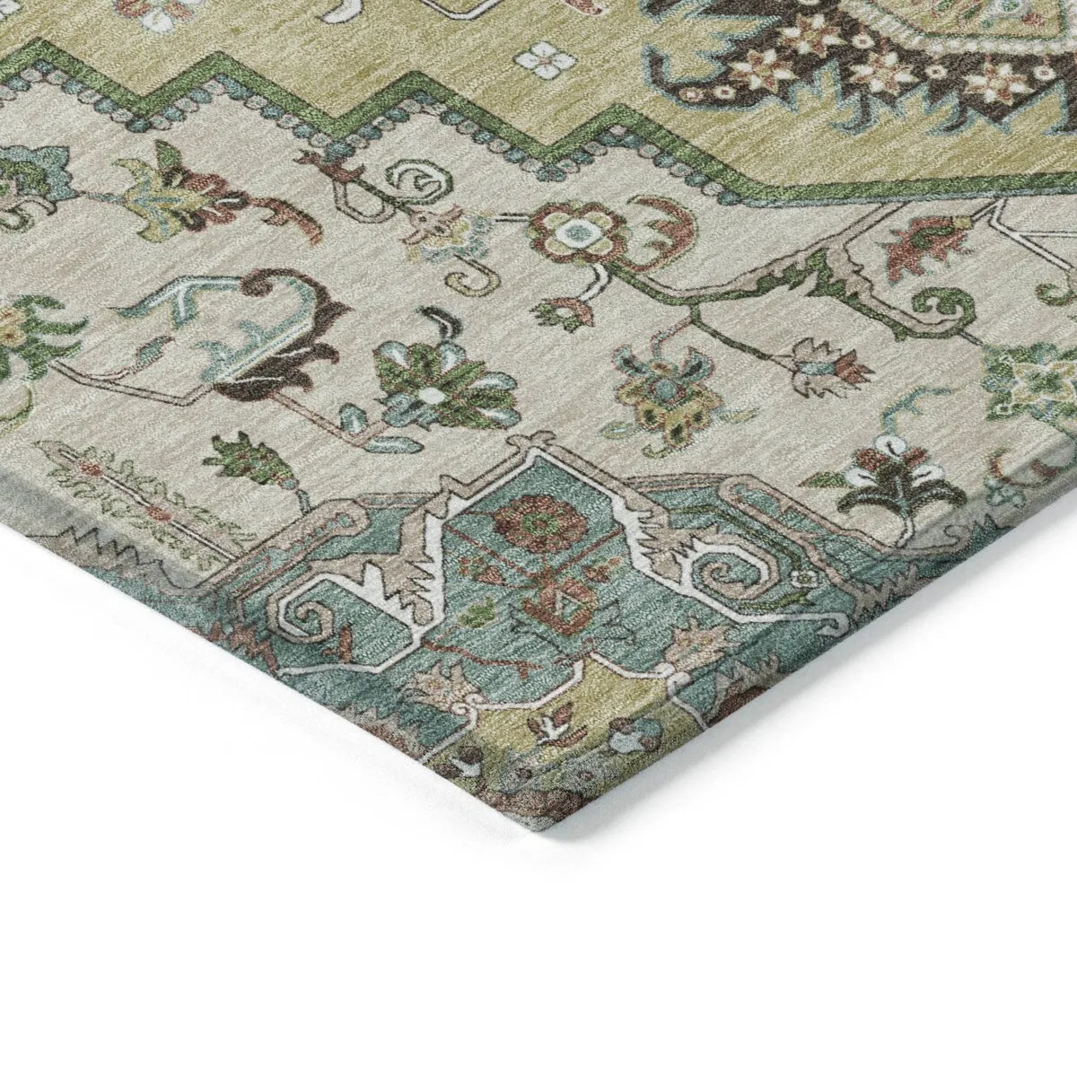 Machine Washable Indoor/ Outdoor Persian Traditional Chantille Rug