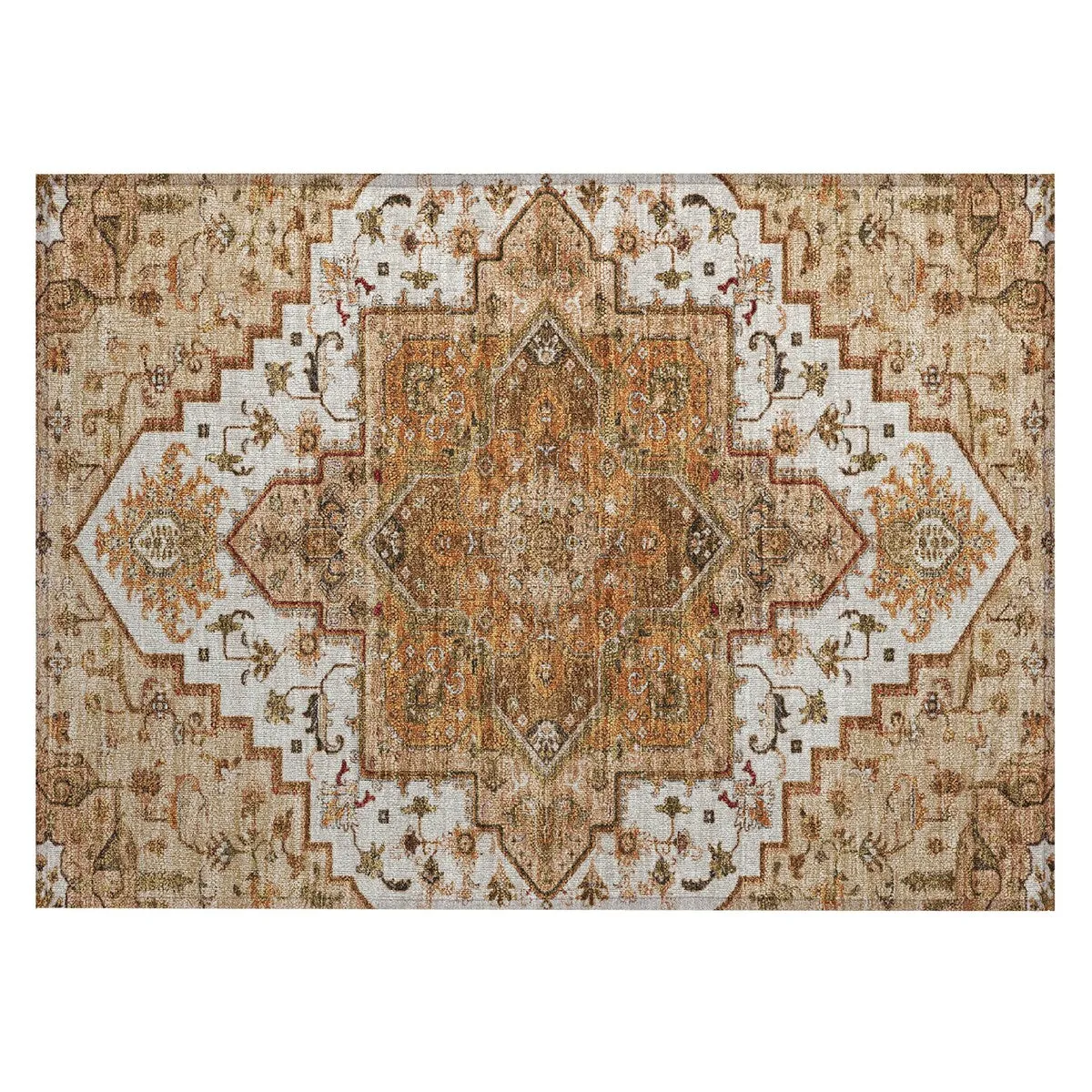 Machine Washable Indoor/ Outdoor Persian Traditional Chantille Rug