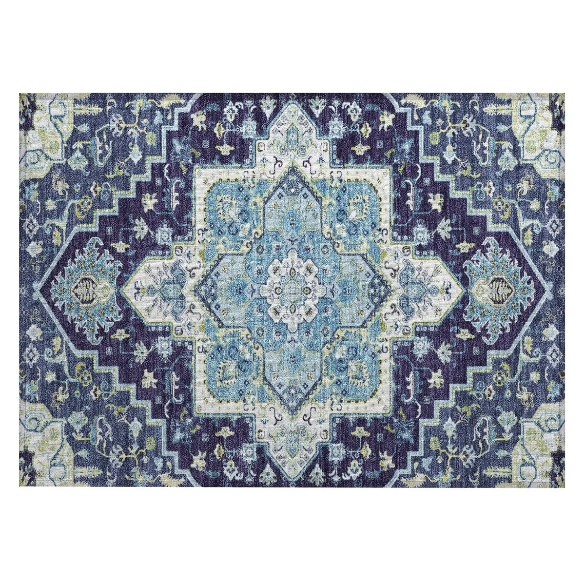 Machine Washable Indoor/ Outdoor Persian Traditional Chantille Rug