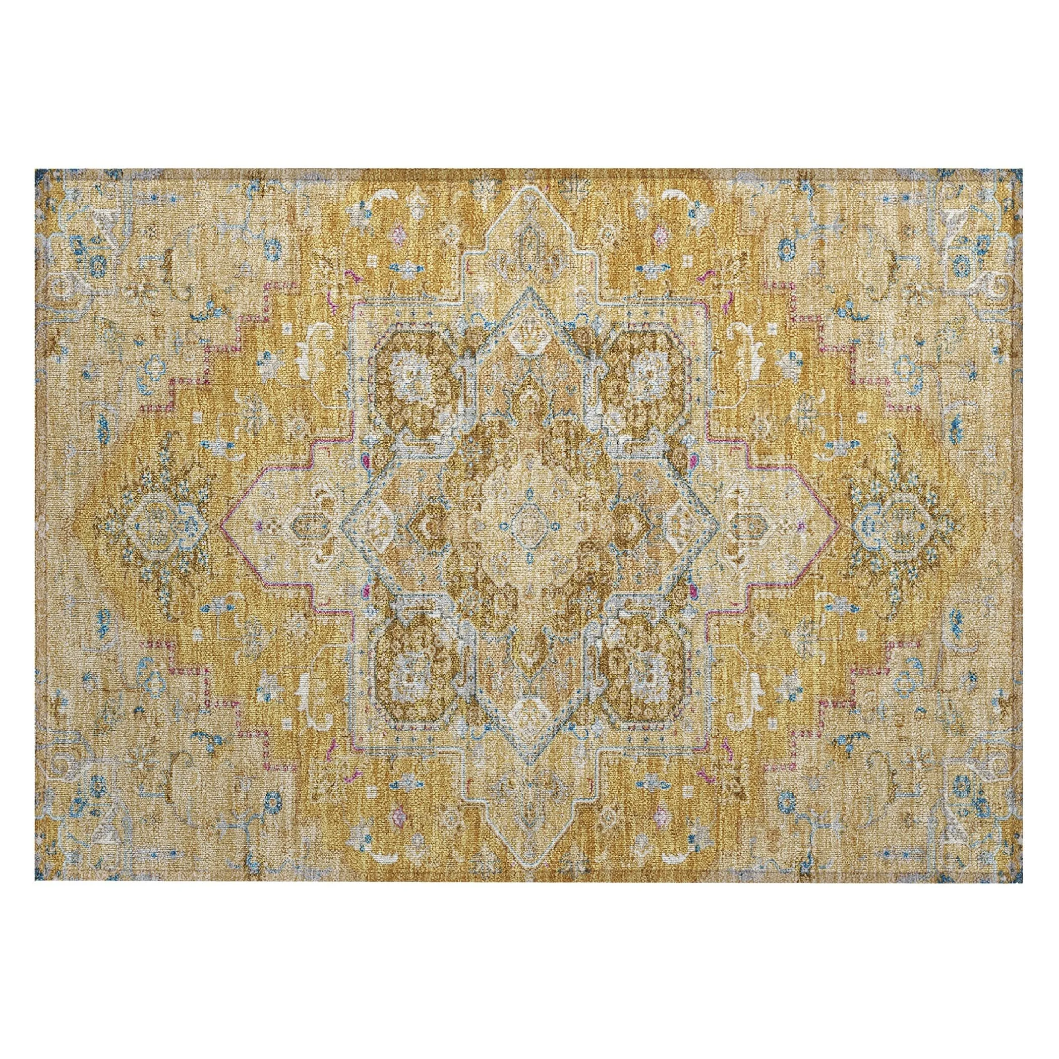 Machine Washable Indoor/ Outdoor Persian Traditional Chantille Rug