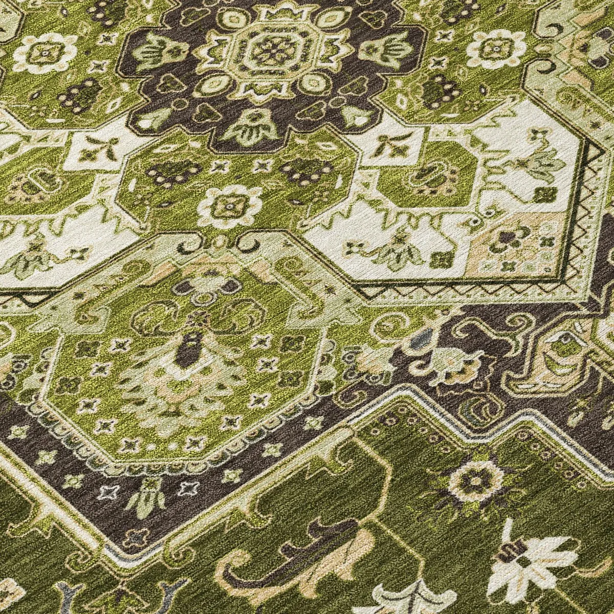 Machine Washable Indoor/ Outdoor Persian Traditional Chantille Rug