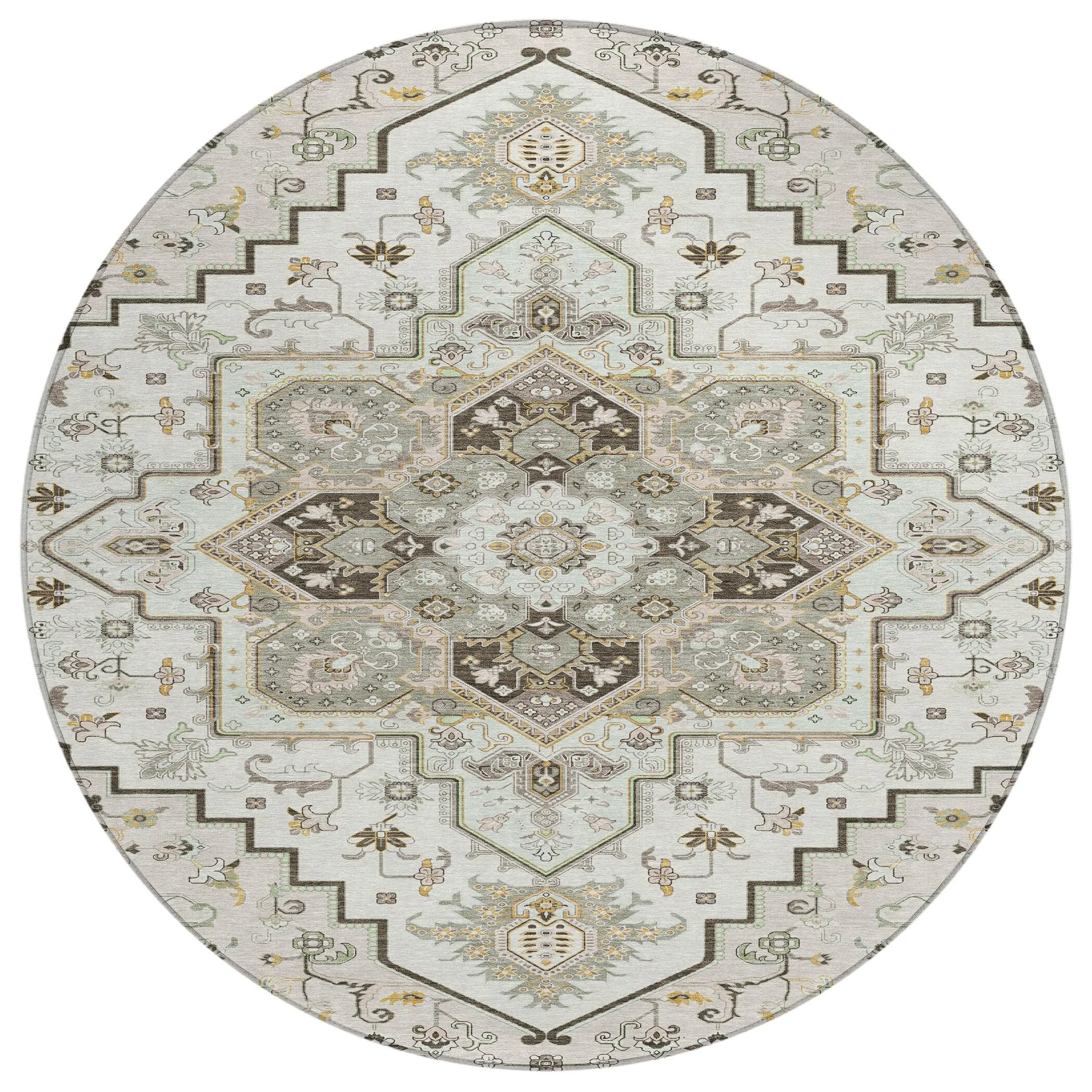 Machine Washable Indoor/ Outdoor Persian Traditional Chantille Rug