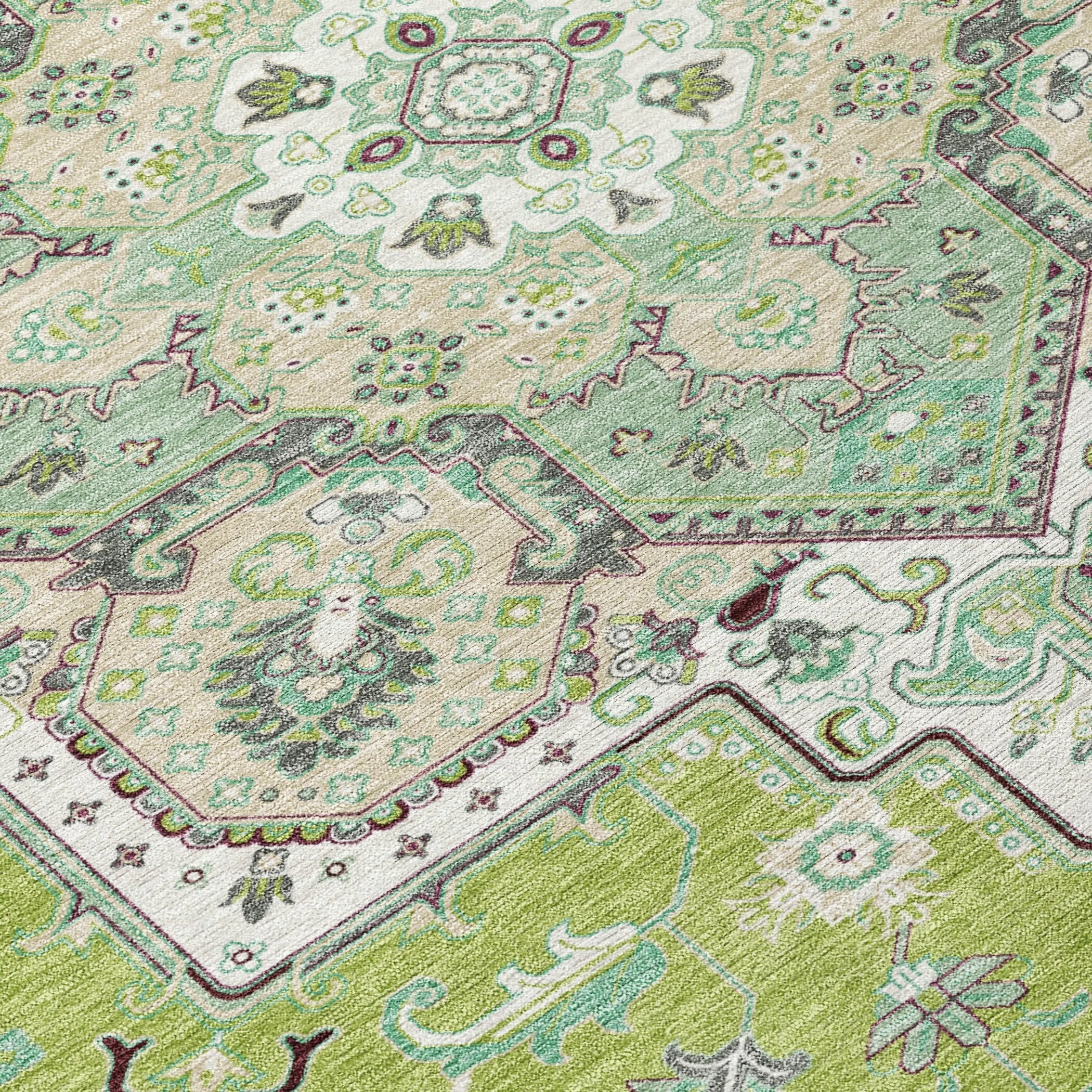 Machine Washable Indoor/ Outdoor Persian Traditional Chantille Rug
