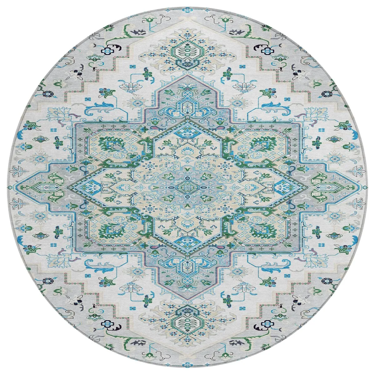 Machine Washable Indoor/ Outdoor Persian Traditional Chantille Rug