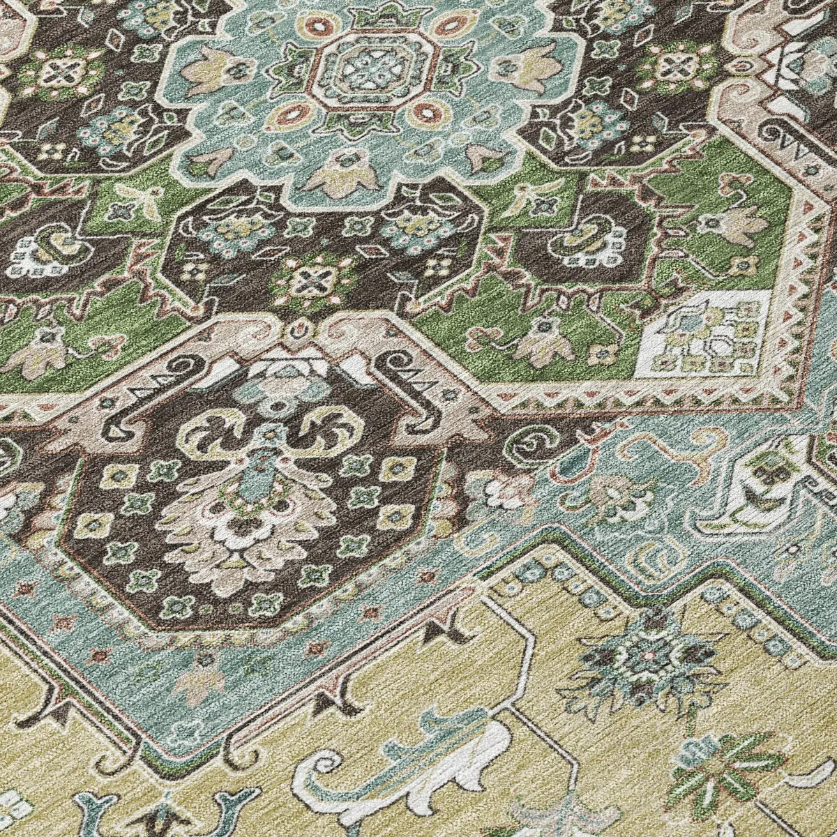 Machine Washable Indoor/ Outdoor Persian Traditional Chantille Rug
