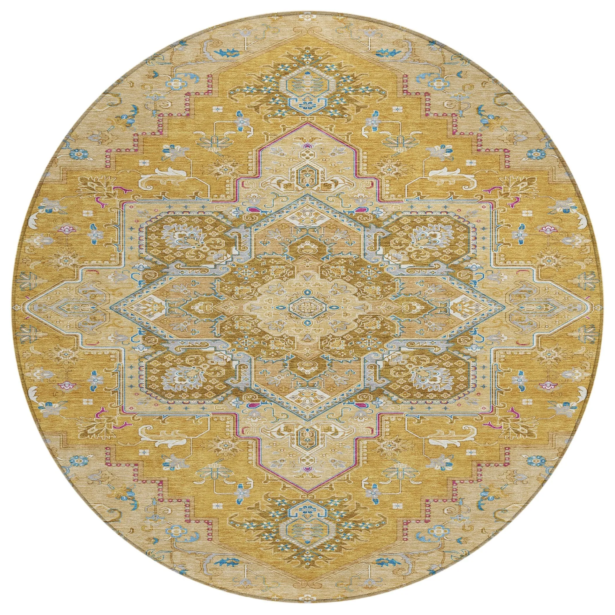 Machine Washable Indoor/ Outdoor Persian Traditional Chantille Rug