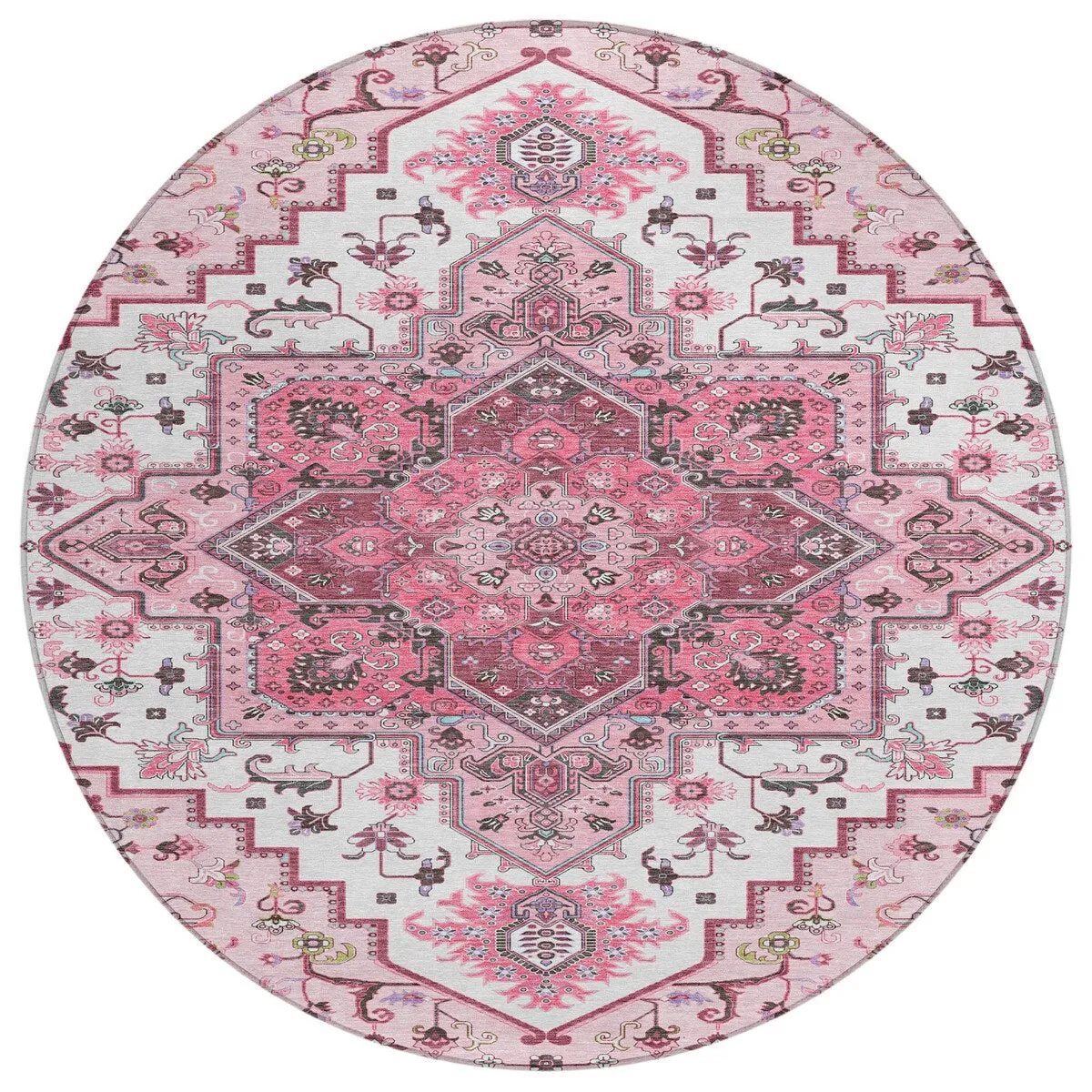 Machine Washable Indoor/ Outdoor Persian Traditional Chantille Rug