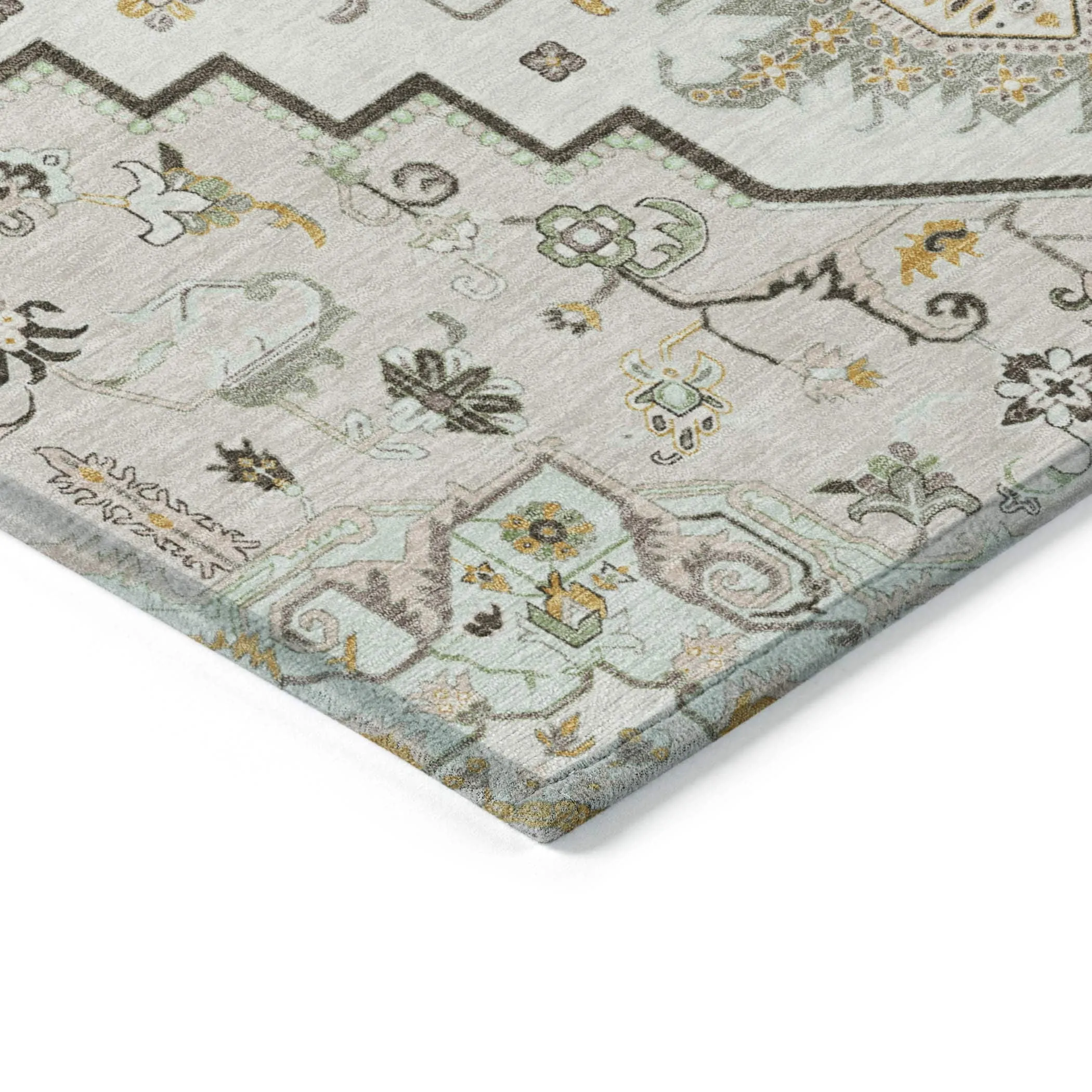 Machine Washable Indoor/ Outdoor Persian Traditional Chantille Rug