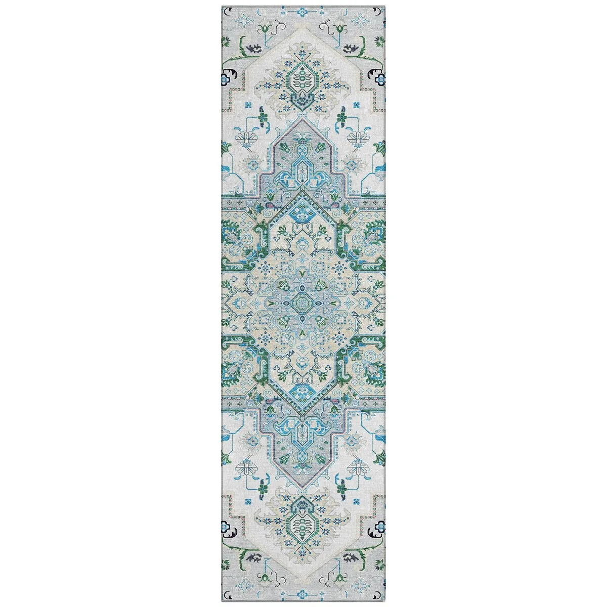 Machine Washable Indoor/ Outdoor Persian Traditional Chantille Rug