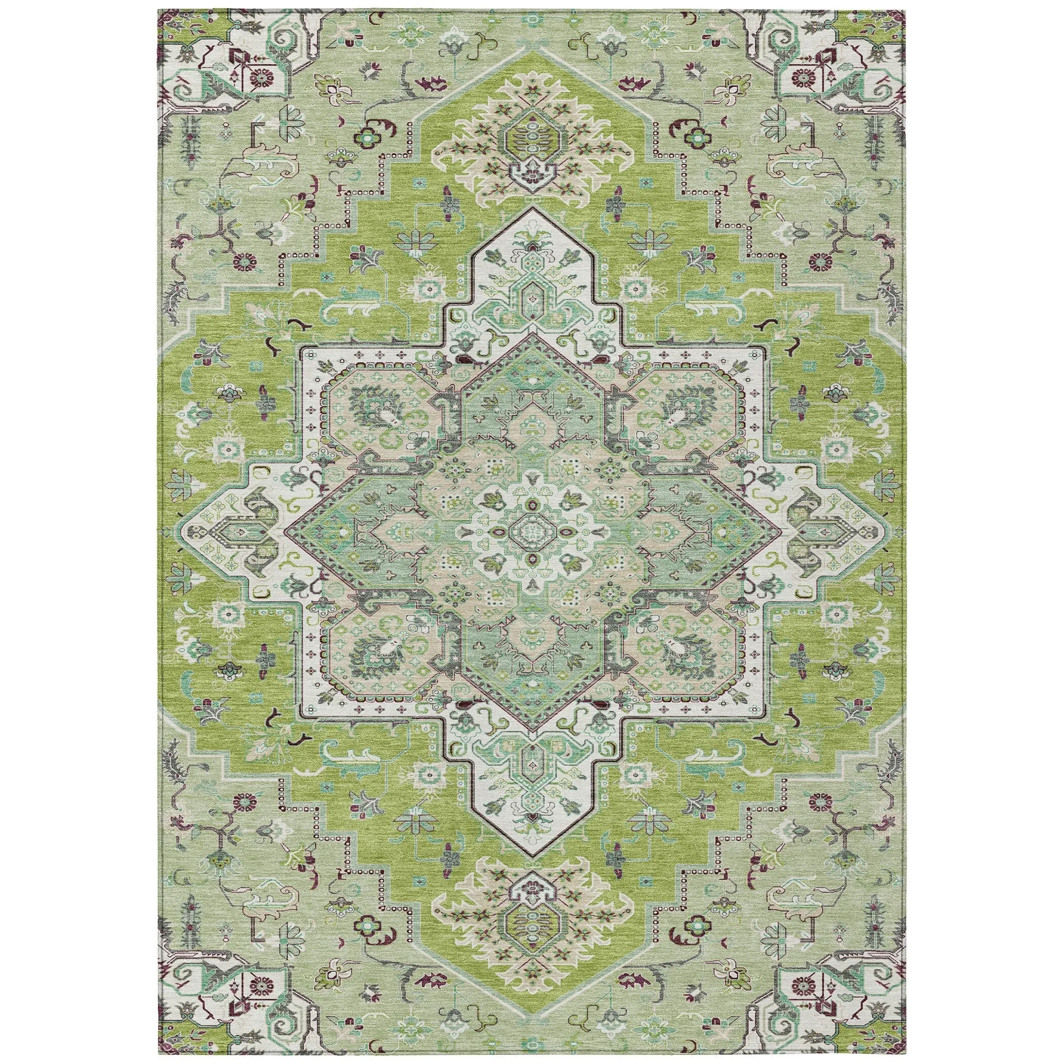 Machine Washable Indoor/ Outdoor Persian Traditional Chantille Rug