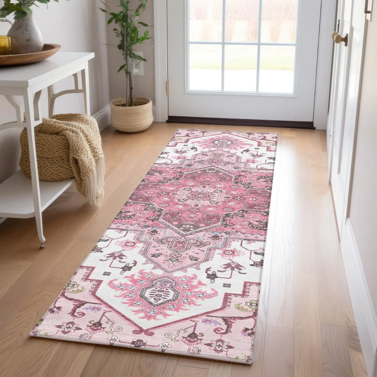 Machine Washable Indoor/ Outdoor Persian Traditional Chantille Rug
