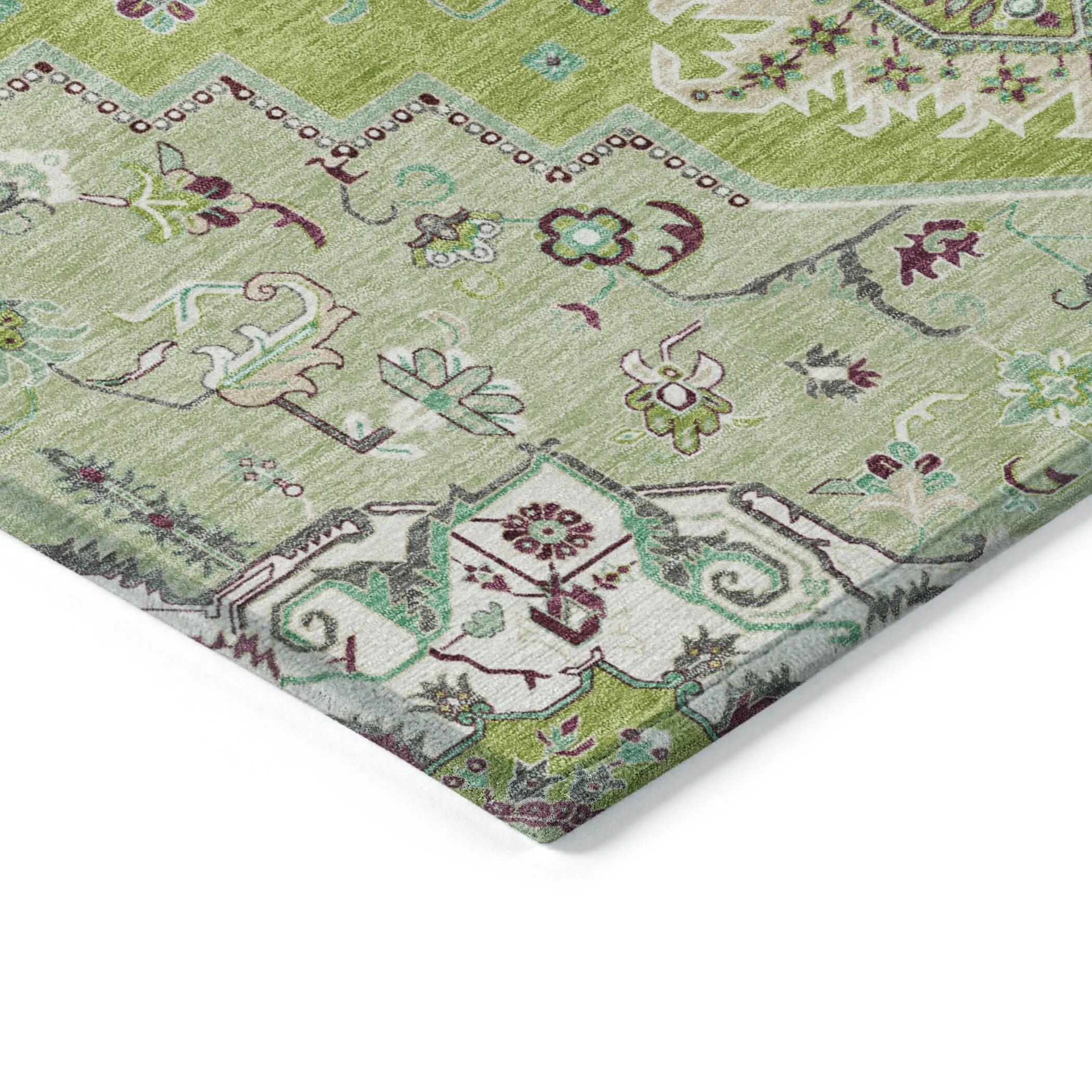 Machine Washable Indoor/ Outdoor Persian Traditional Chantille Rug