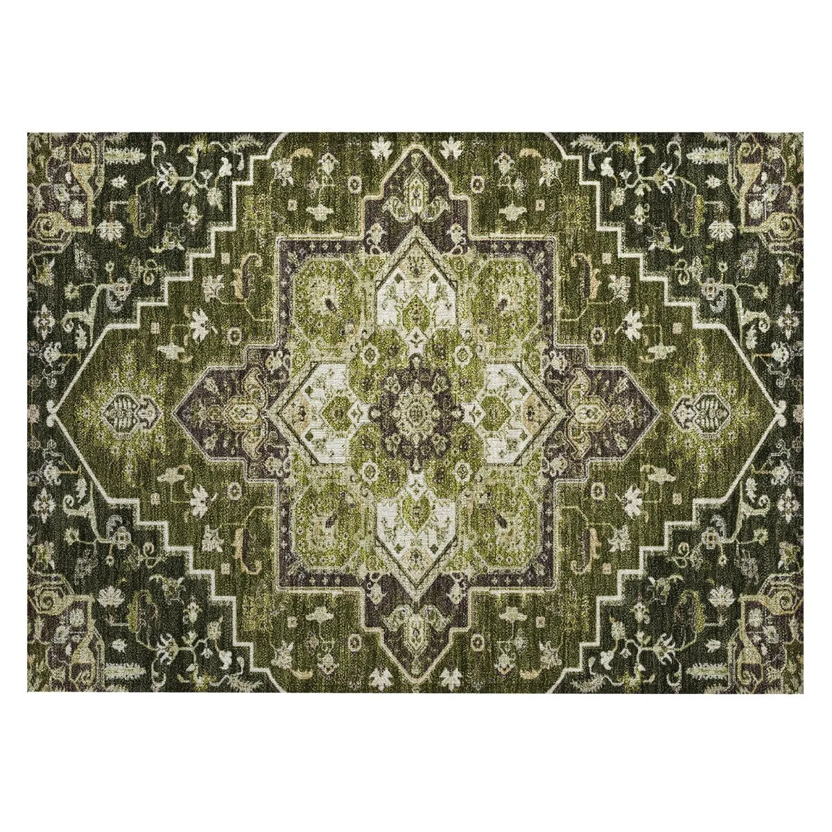 Machine Washable Indoor/ Outdoor Persian Traditional Chantille Rug