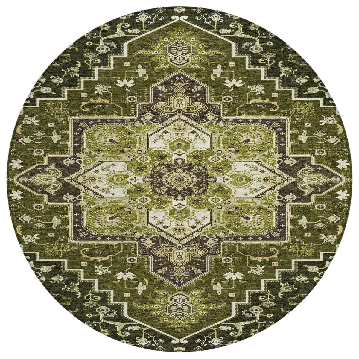 Machine Washable Indoor/ Outdoor Persian Traditional Chantille Rug