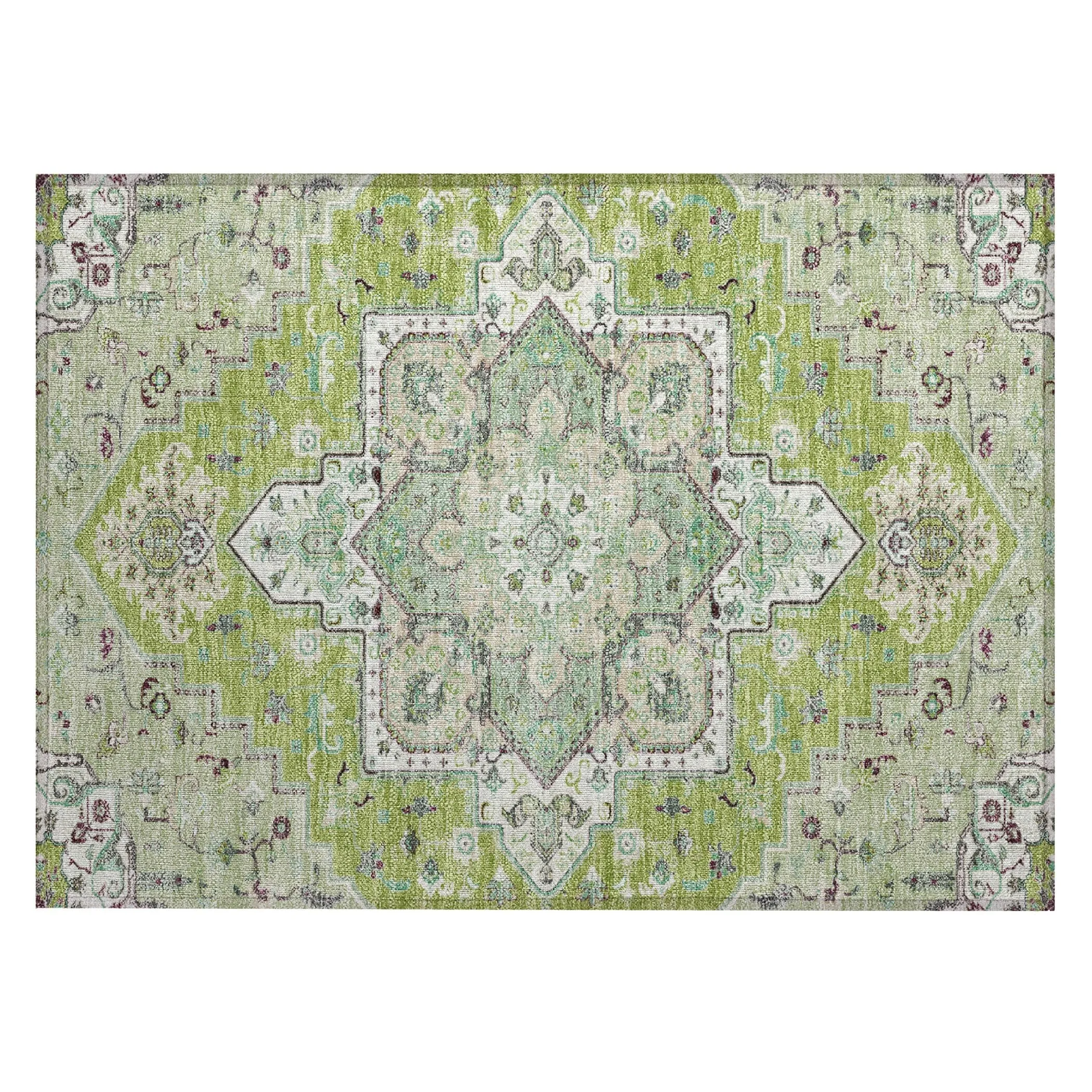 Machine Washable Indoor/ Outdoor Persian Traditional Chantille Rug