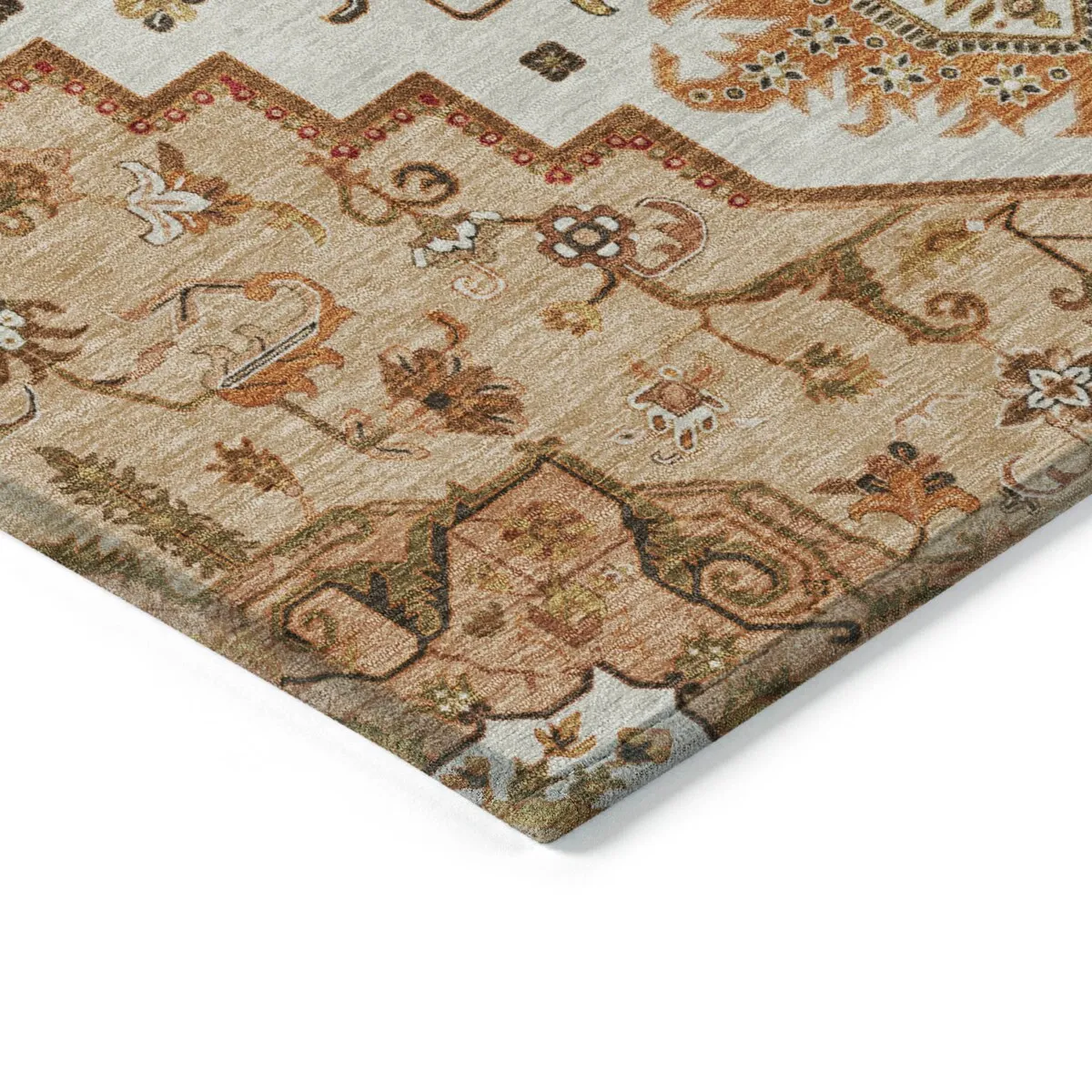 Machine Washable Indoor/ Outdoor Persian Traditional Chantille Rug
