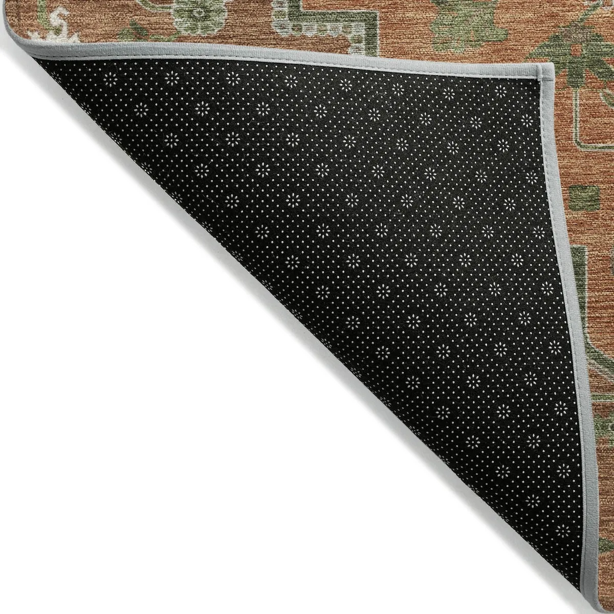 Machine Washable Indoor/ Outdoor Persian Traditional Chantille Rug