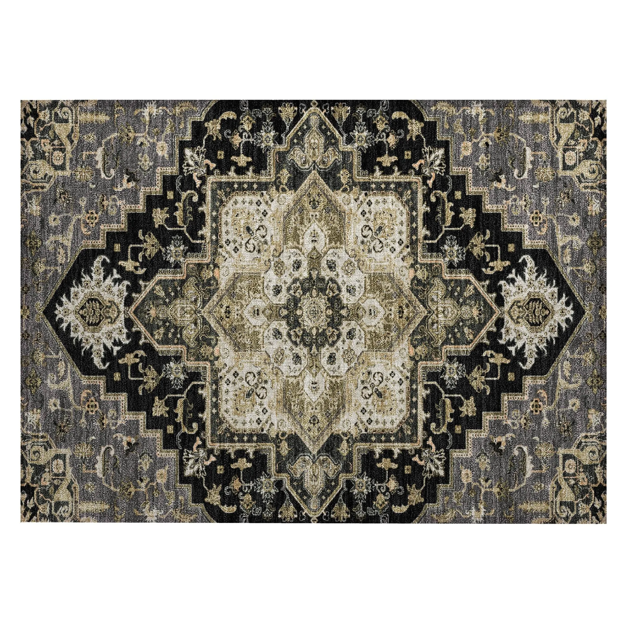 Machine Washable Indoor/ Outdoor Persian Traditional Chantille Rug