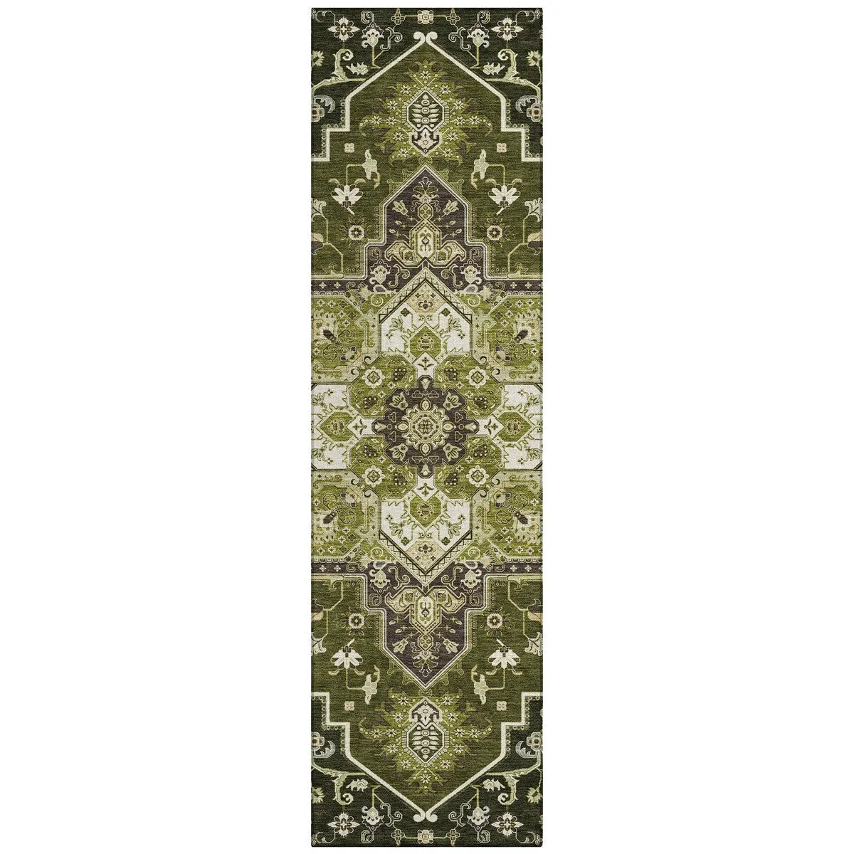 Machine Washable Indoor/ Outdoor Persian Traditional Chantille Rug