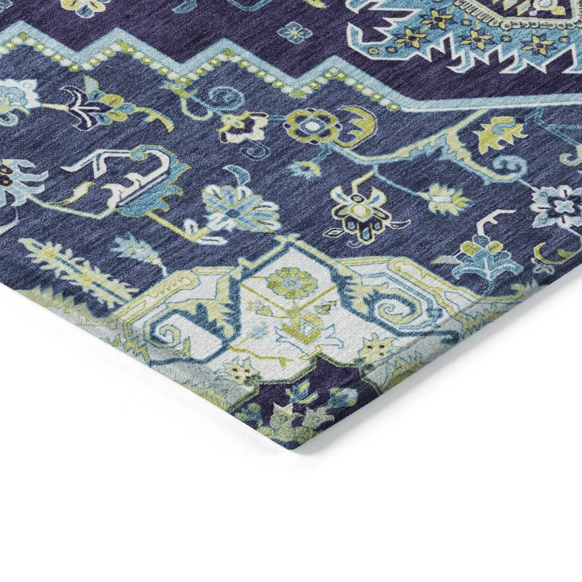Machine Washable Indoor/ Outdoor Persian Traditional Chantille Rug