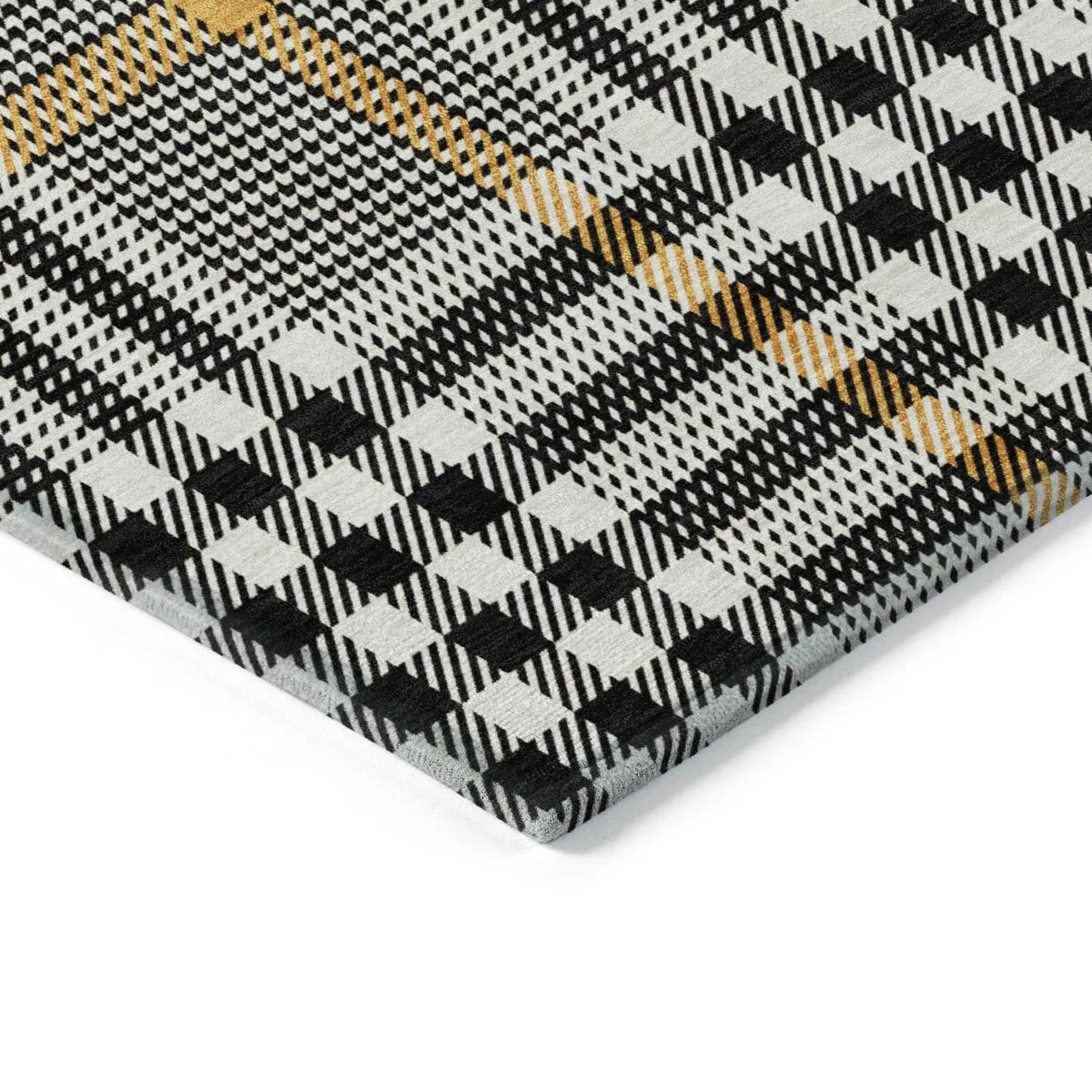 Machine Washable Indoor/ Outdoor Plaid Chantille Rug