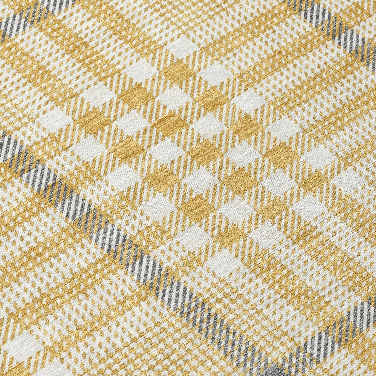Machine Washable Indoor/ Outdoor Plaid Chantille Rug