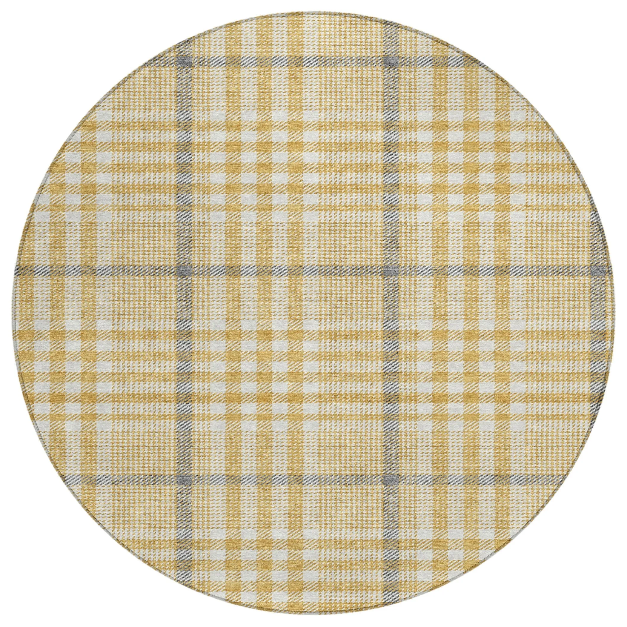 Machine Washable Indoor/ Outdoor Plaid Chantille Rug