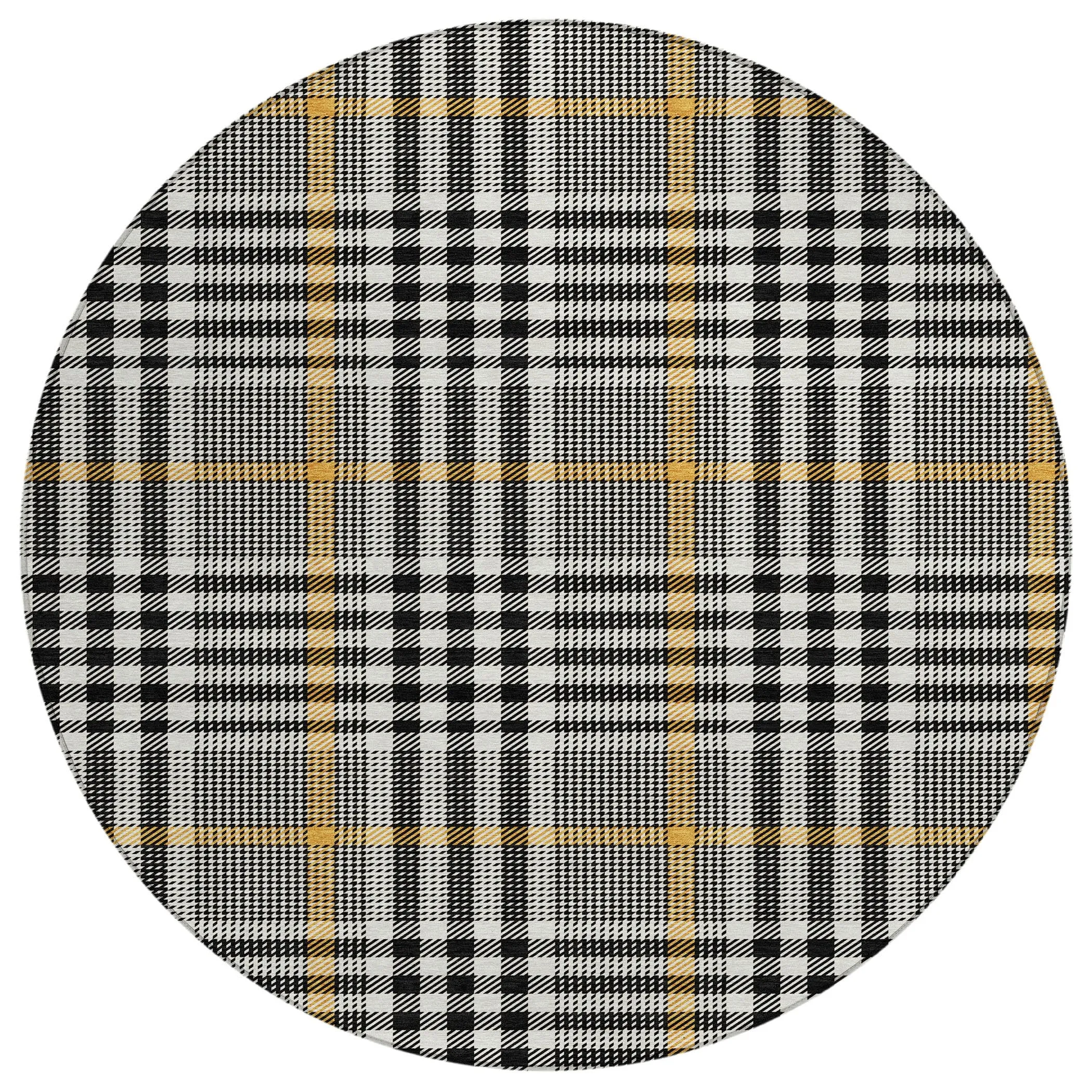 Machine Washable Indoor/ Outdoor Plaid Chantille Rug