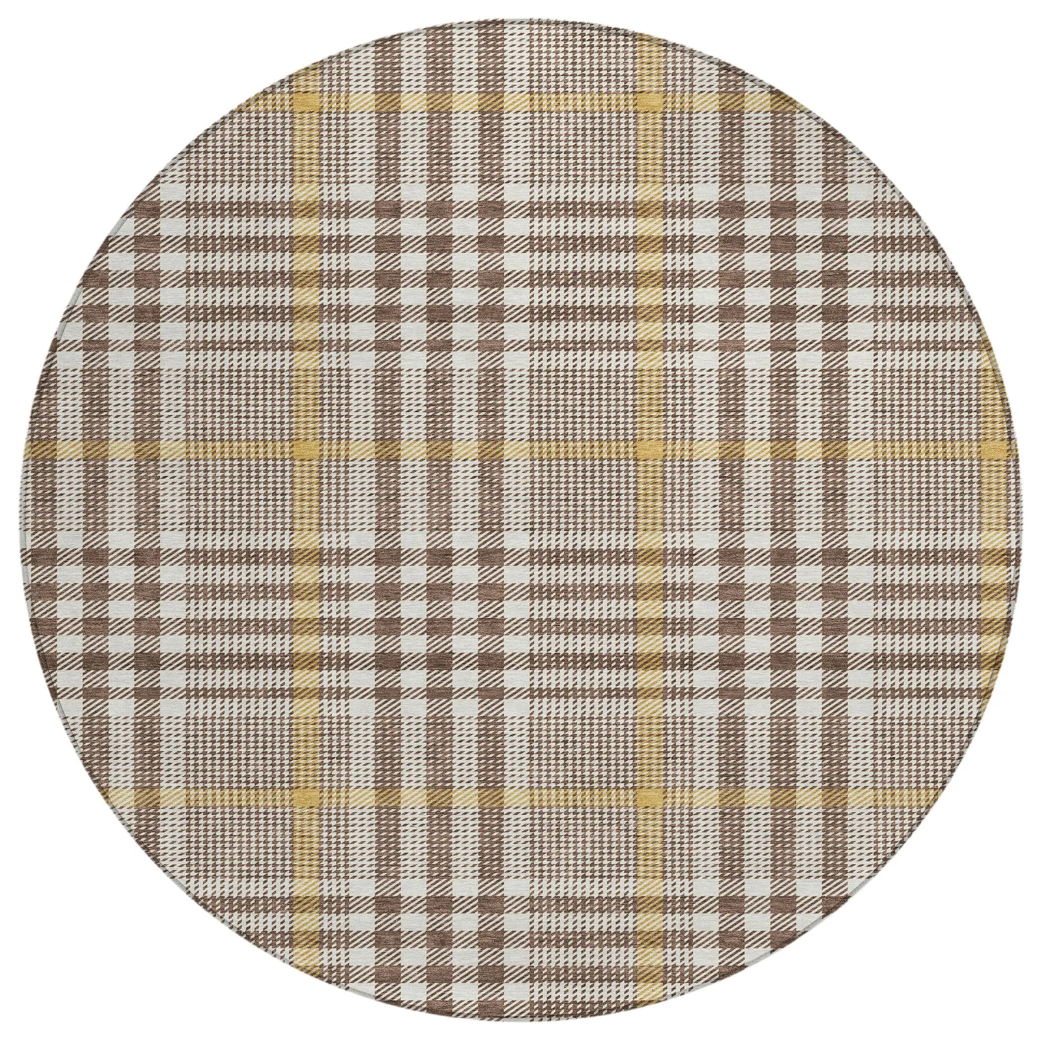 Machine Washable Indoor/ Outdoor Plaid Chantille Rug
