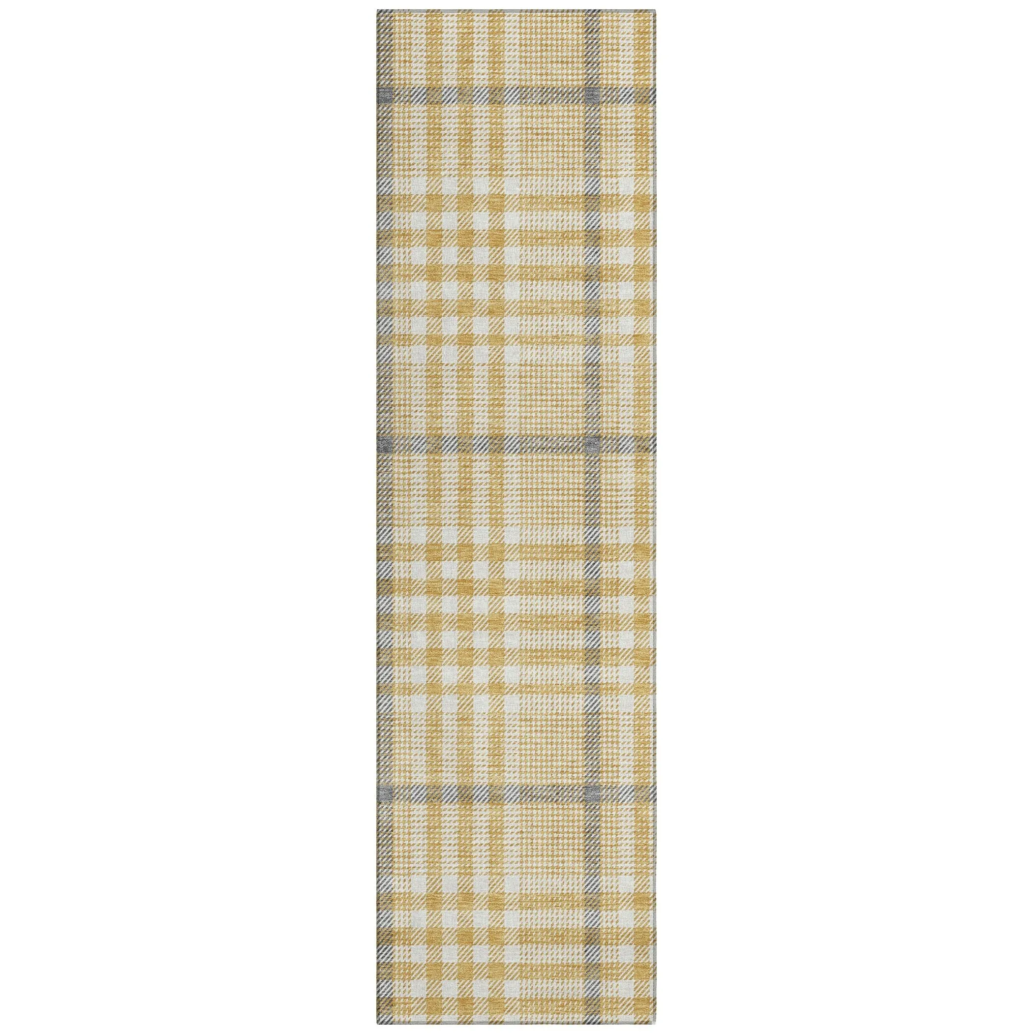 Machine Washable Indoor/ Outdoor Plaid Chantille Rug