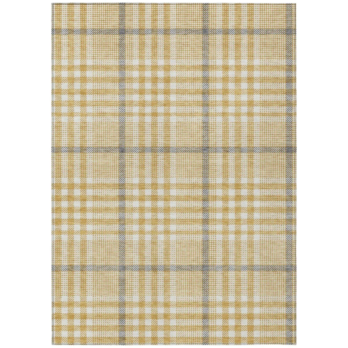 Machine Washable Indoor/ Outdoor Plaid Chantille Rug