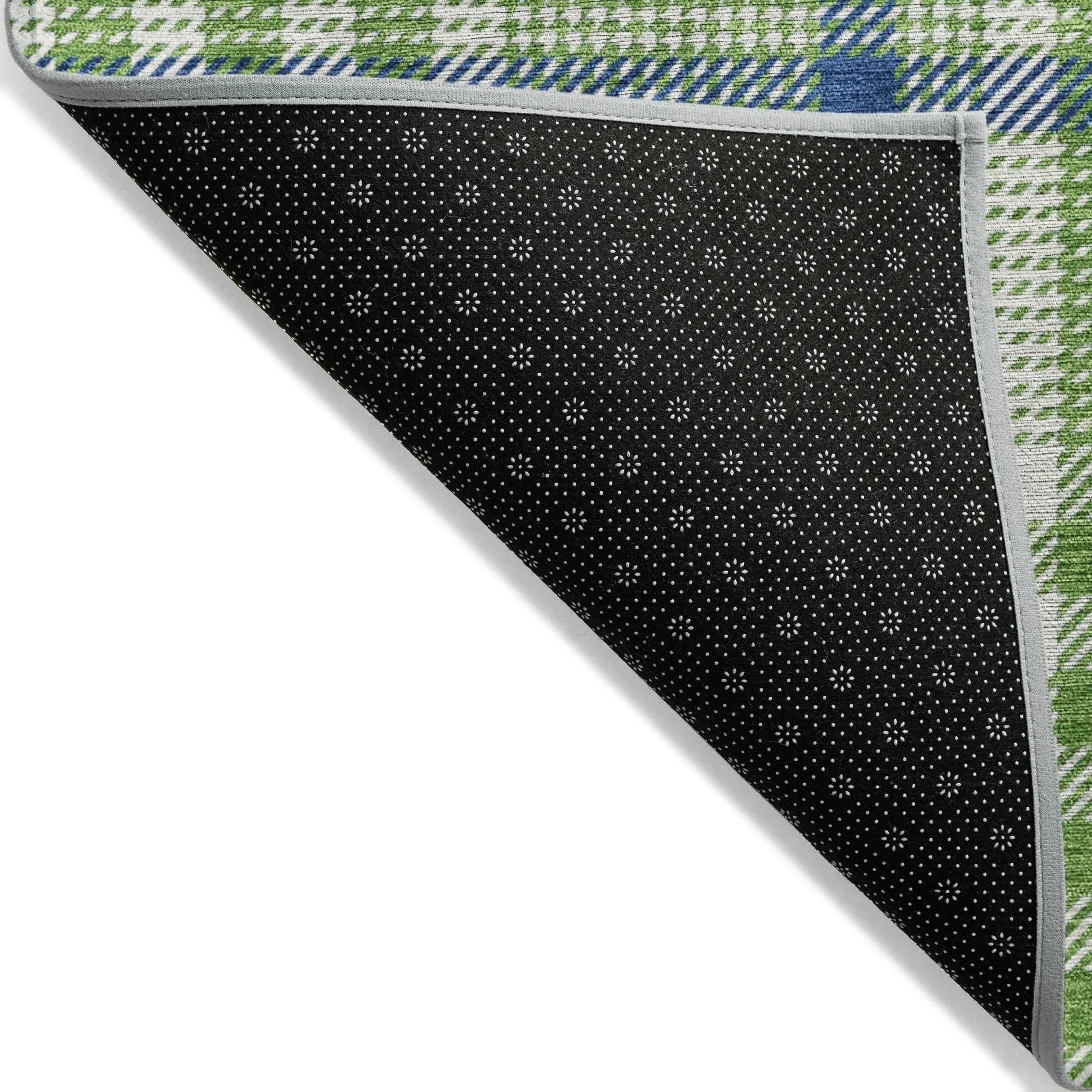 Machine Washable Indoor/ Outdoor Plaid Chantille Rug
