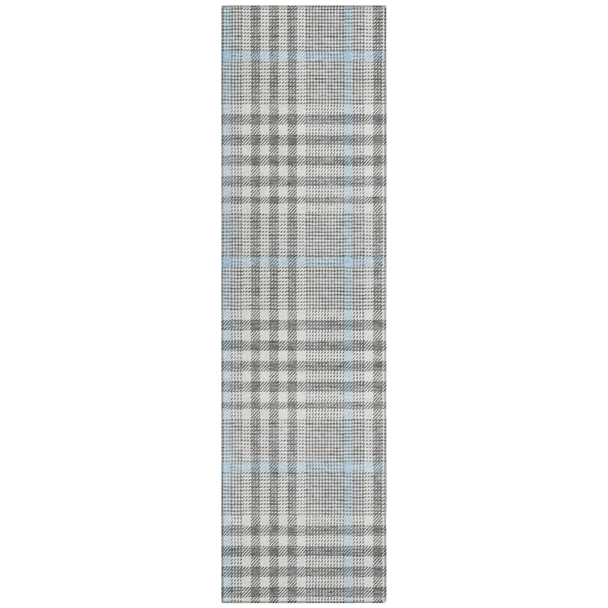 Machine Washable Indoor/ Outdoor Plaid Chantille Rug