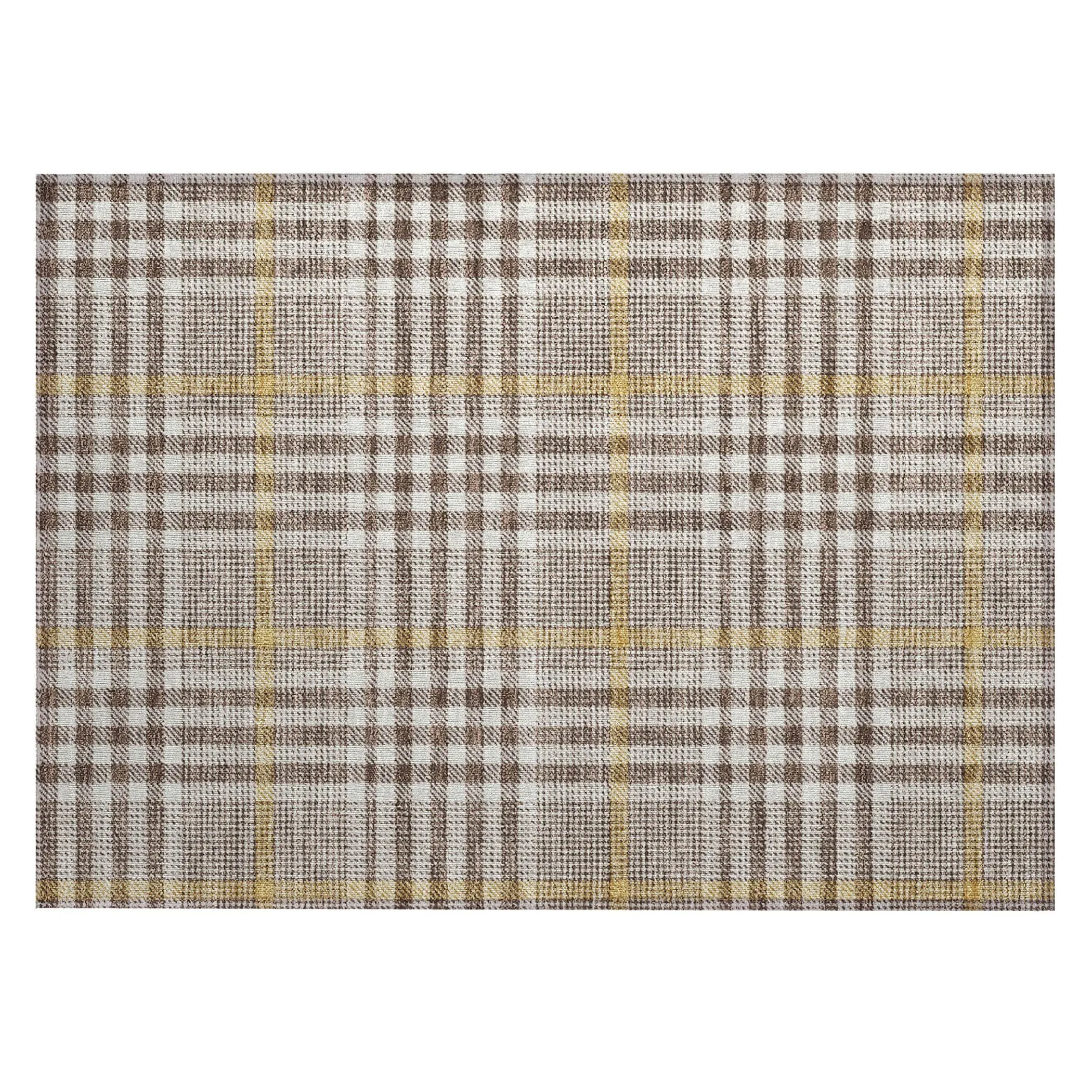 Machine Washable Indoor/ Outdoor Plaid Chantille Rug