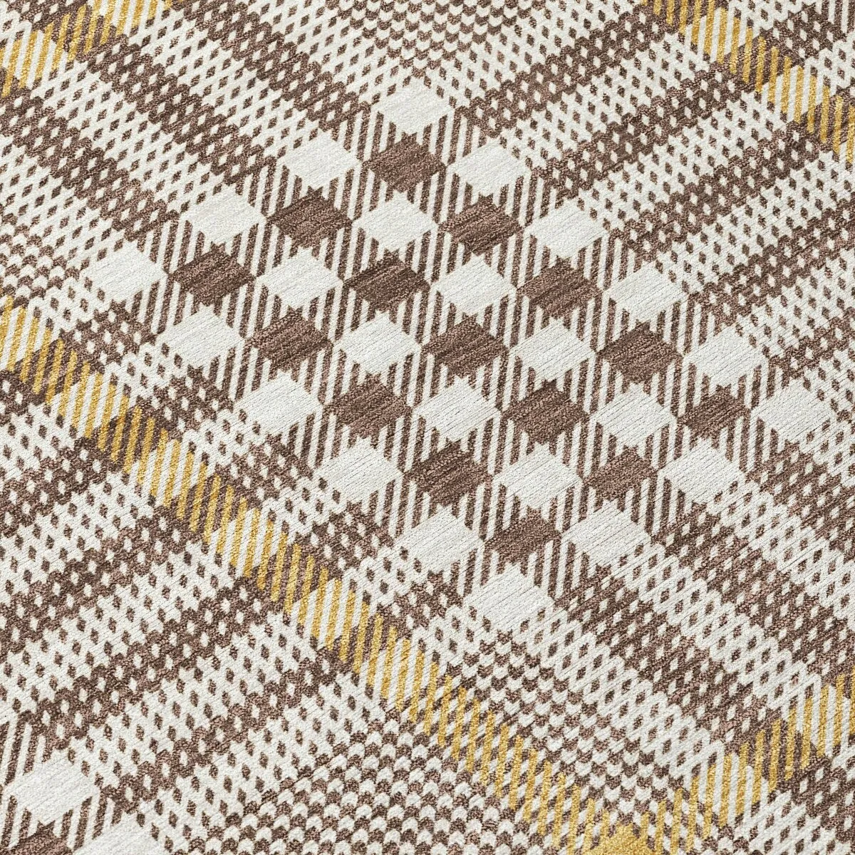 Machine Washable Indoor/ Outdoor Plaid Chantille Rug