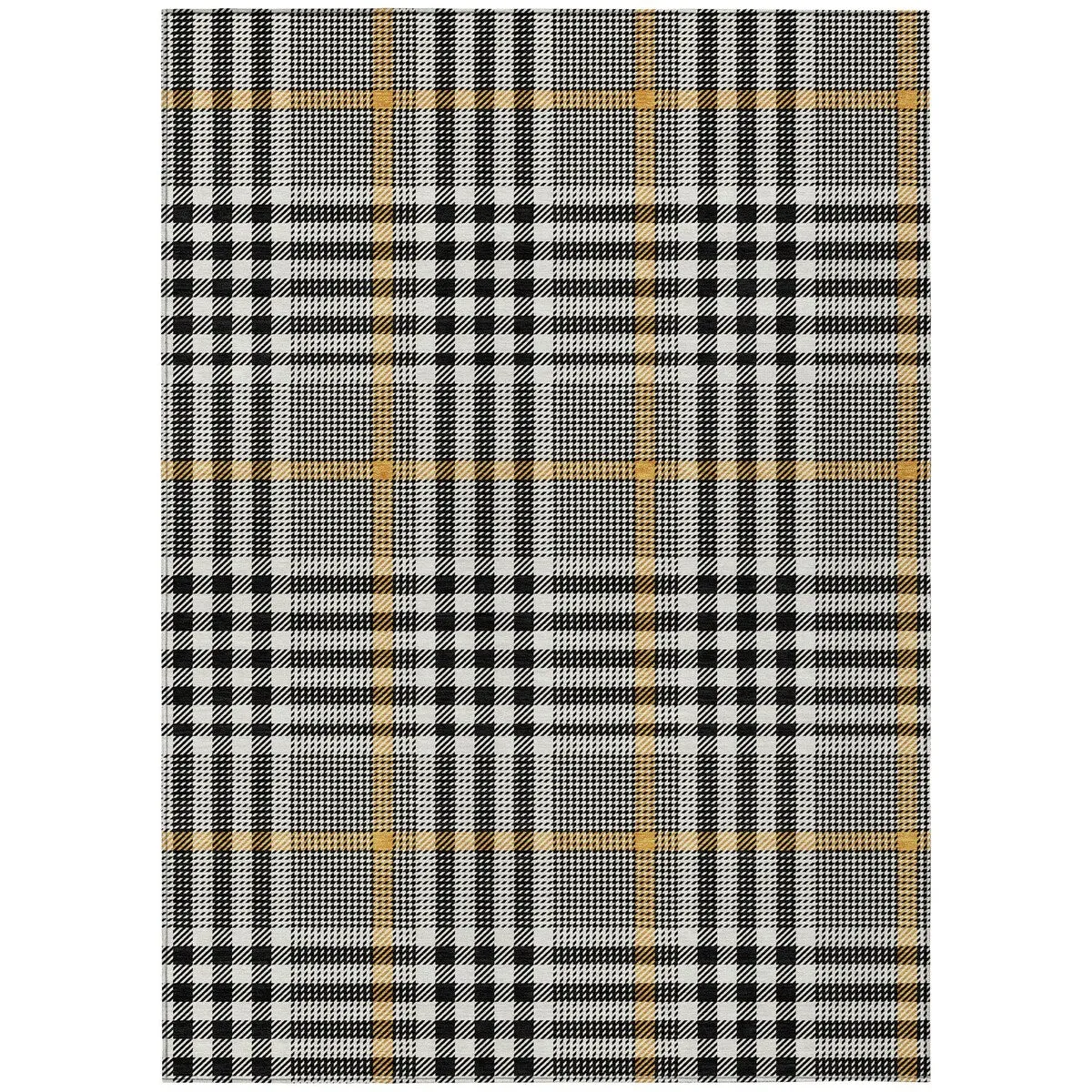 Machine Washable Indoor/ Outdoor Plaid Chantille Rug